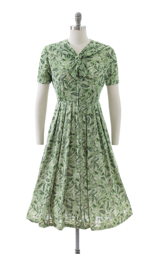 1960s Fern Print Jersey Dress | medium