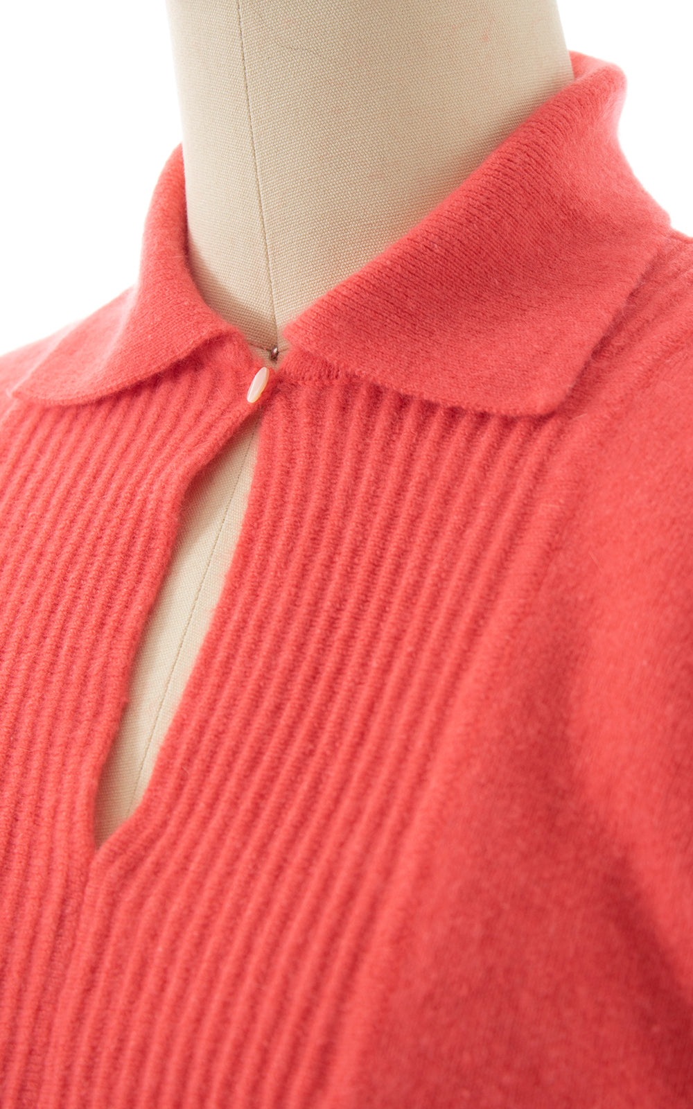 1950s DARLENE Hot Coral Knit Wool & Mink Sweater | x-small/small