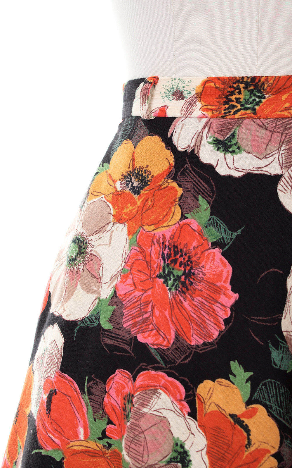 1970s Poppies Swing Skirt with Pocket | medium