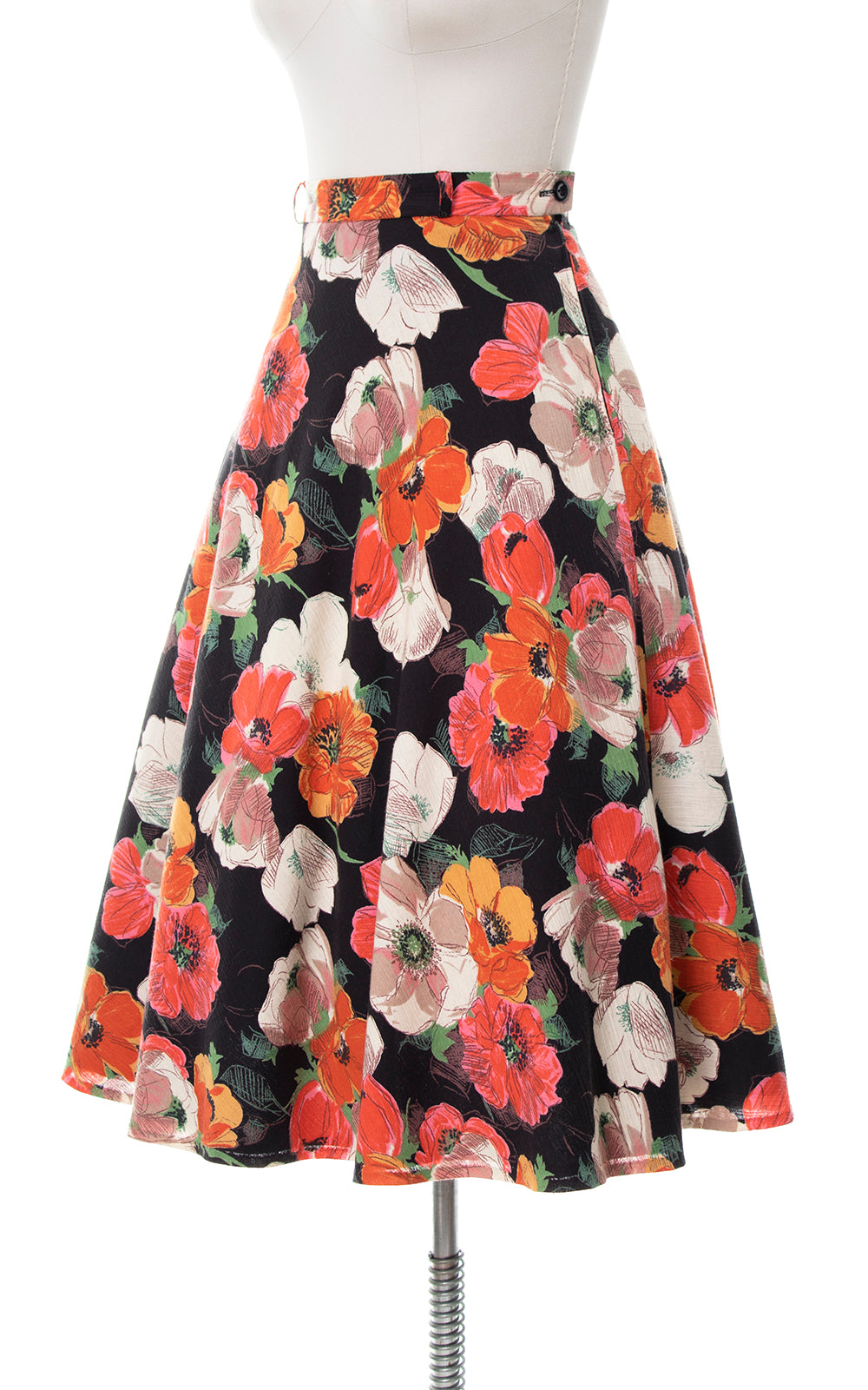 1970s Poppies Swing Skirt with Pocket | medium