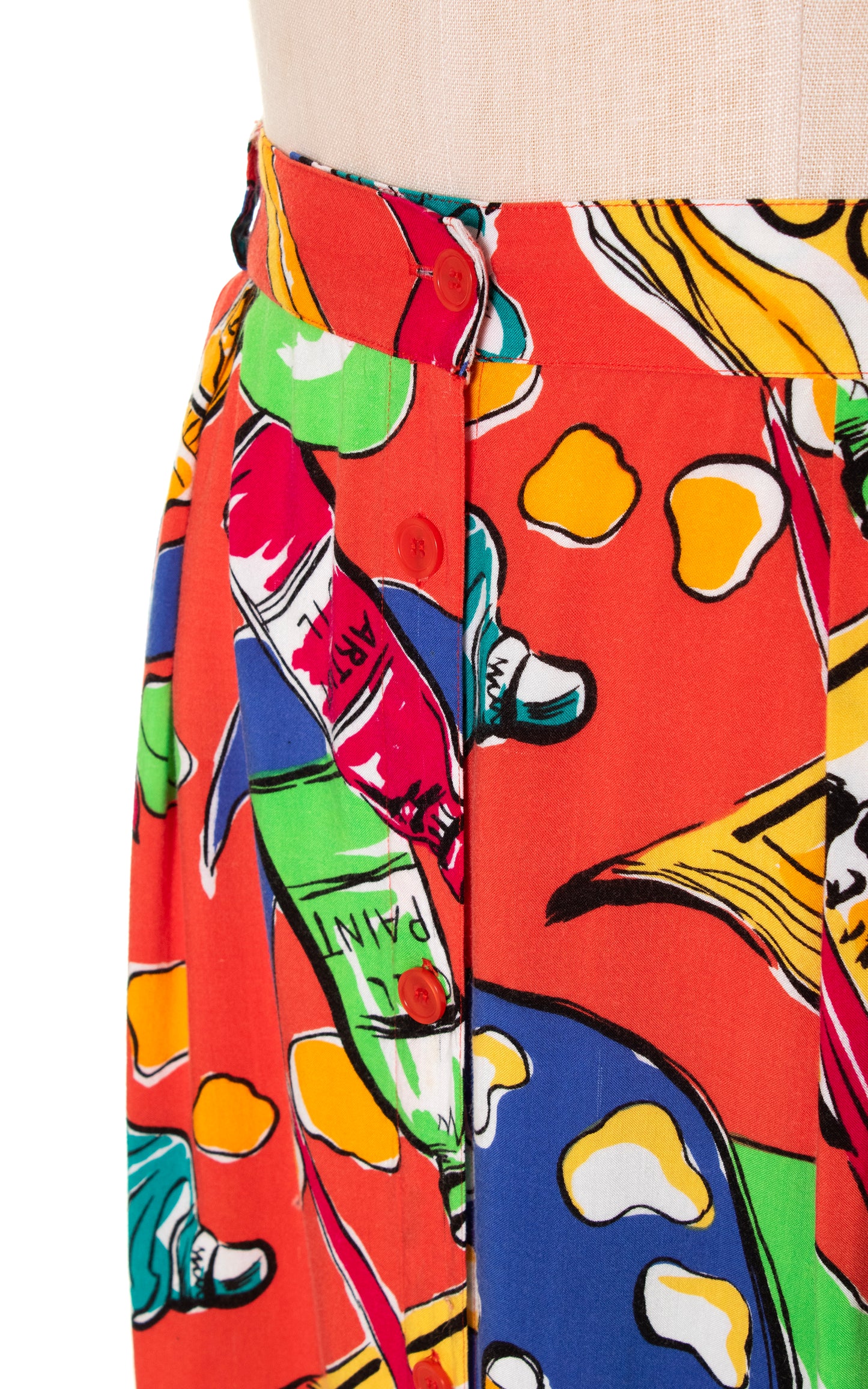 1980s Artist Novelty Print Skirt with Pockets | large/x-large