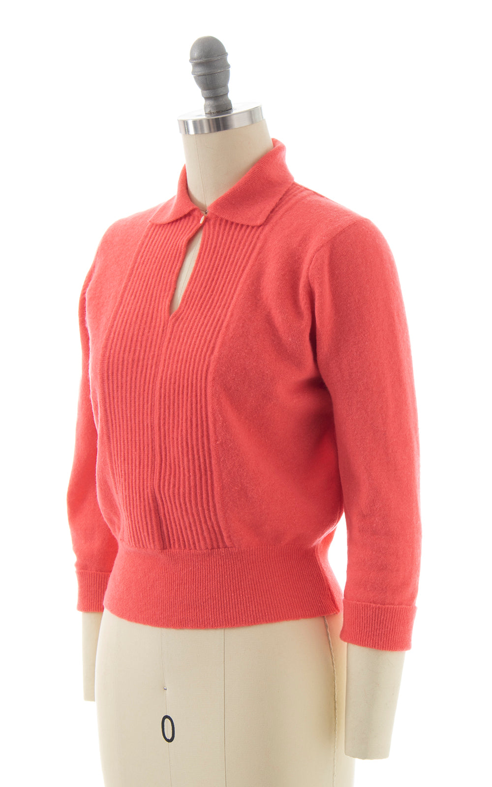 1950s DARLENE Hot Coral Knit Wool & Mink Sweater | x-small/small