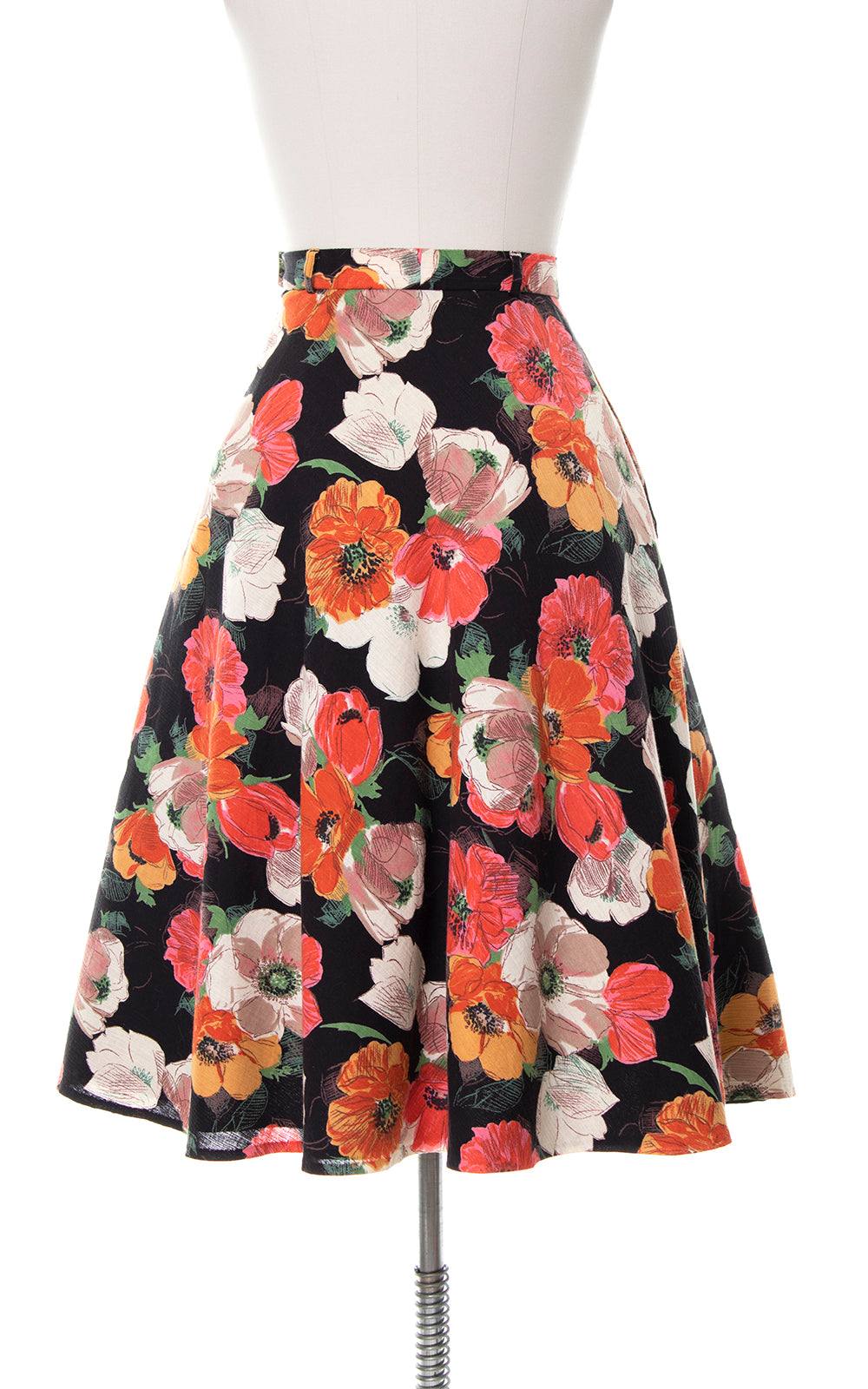 1970s Poppies Swing Skirt with Pocket | medium