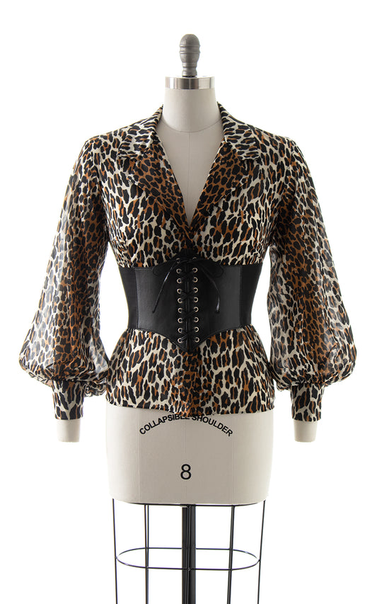 1970s Vanity Fair Leopard Print Blouse | medium/large