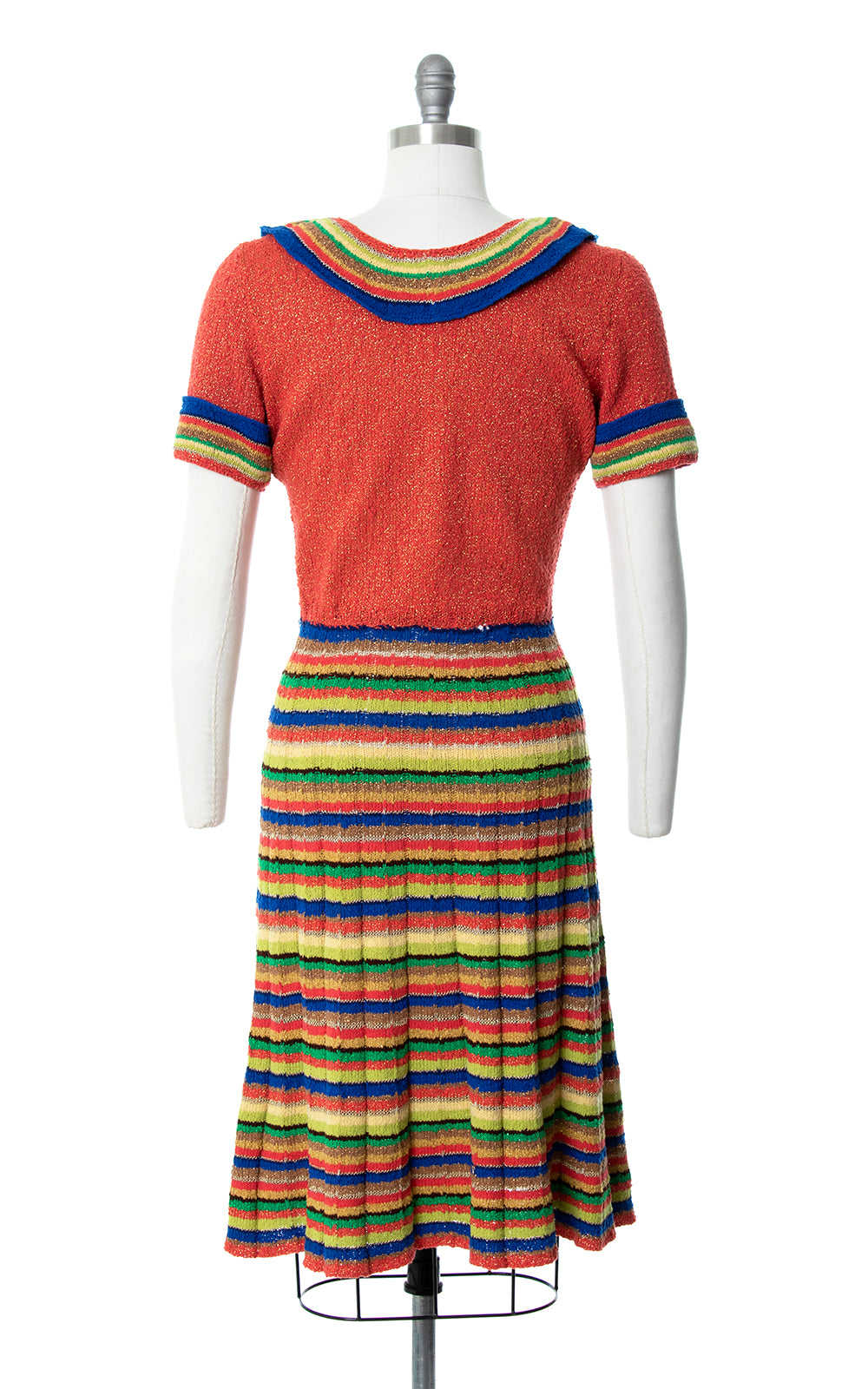 metallic striped sweater dress Striped metallic knit maxi dress in metallic - Rabanne