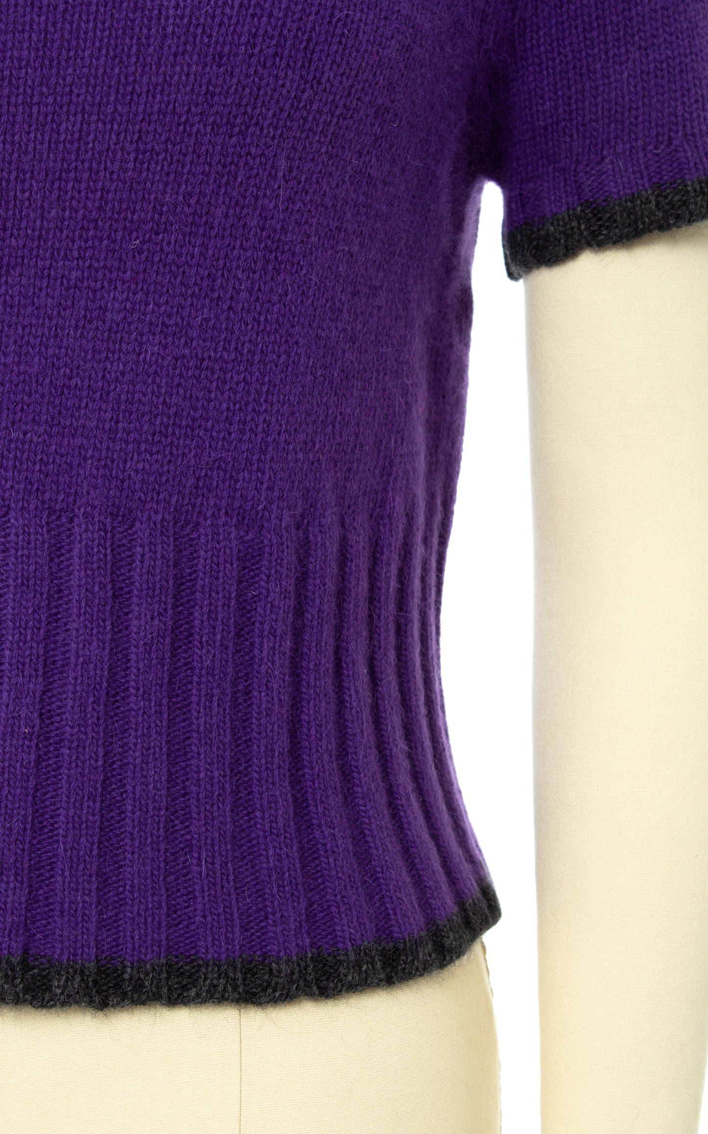 Vintage 1990s 90s DEADSTOCK Purple Knit Wool Angora Sweater Top | x-small/small | Birthday Life Vintage