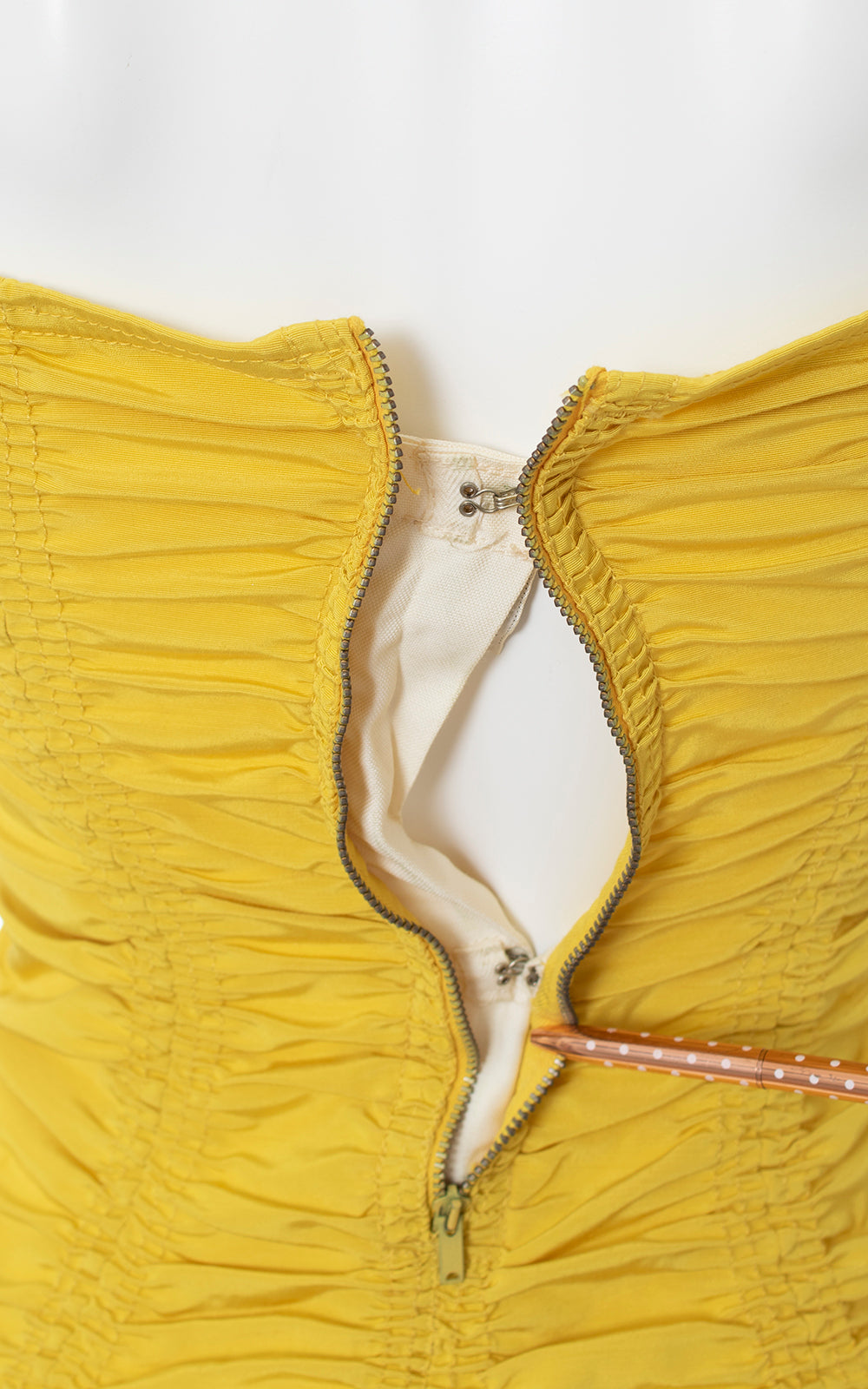 1950s CATALINA Yellow Ruffled Smocked Swimsuit | x-small/small