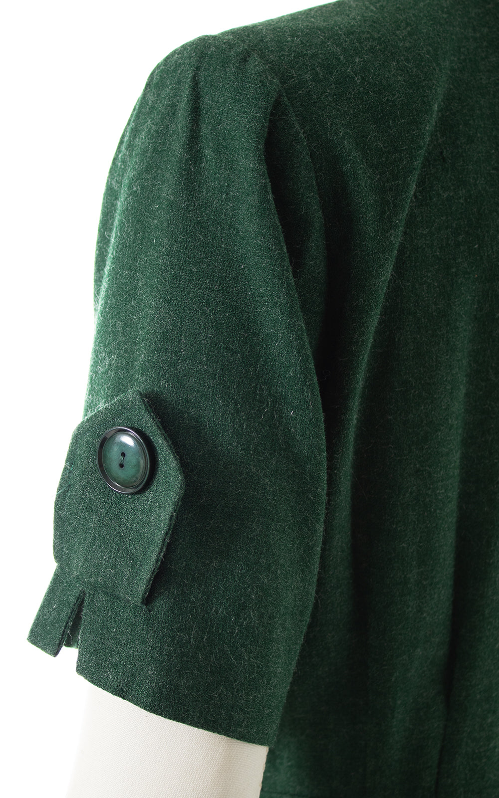 1940s Forest Green Wool Sheath Dress | medium