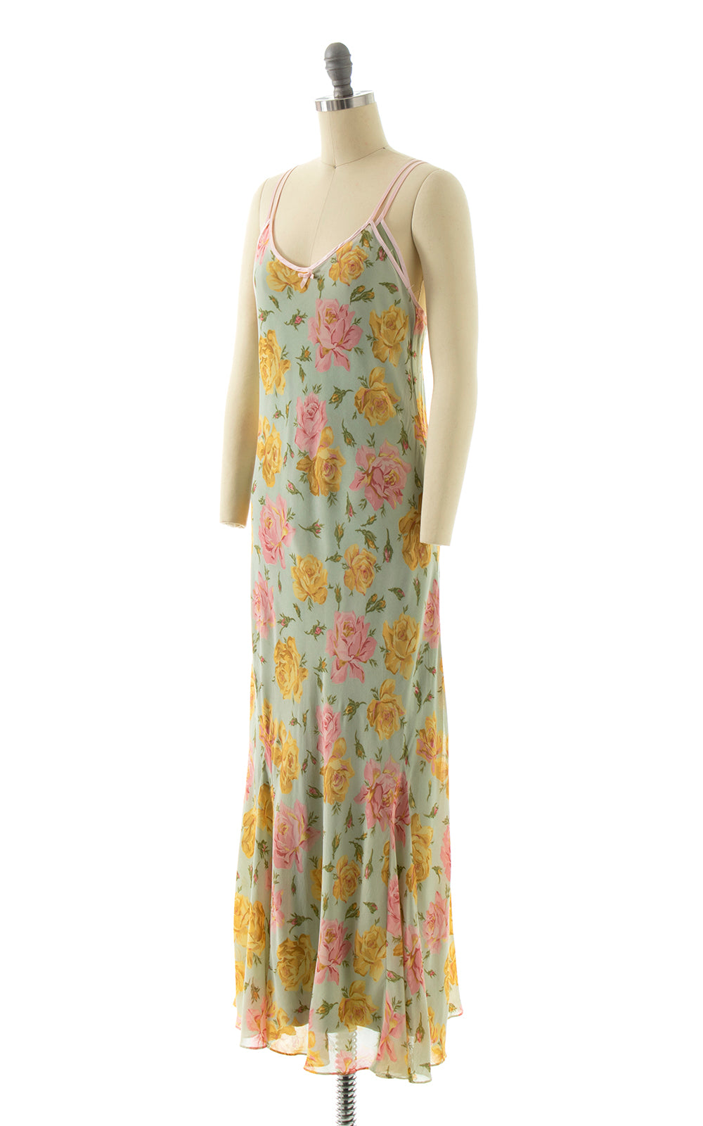 2000s BETSEY JOHNSON Rose Bias Cut Slip Dress | x-small/small Birthday Life Vintage 2000s BETSEY JOHNSON Rose Bias Cut Slip Dress | x-small/small Birthday Life Vintage