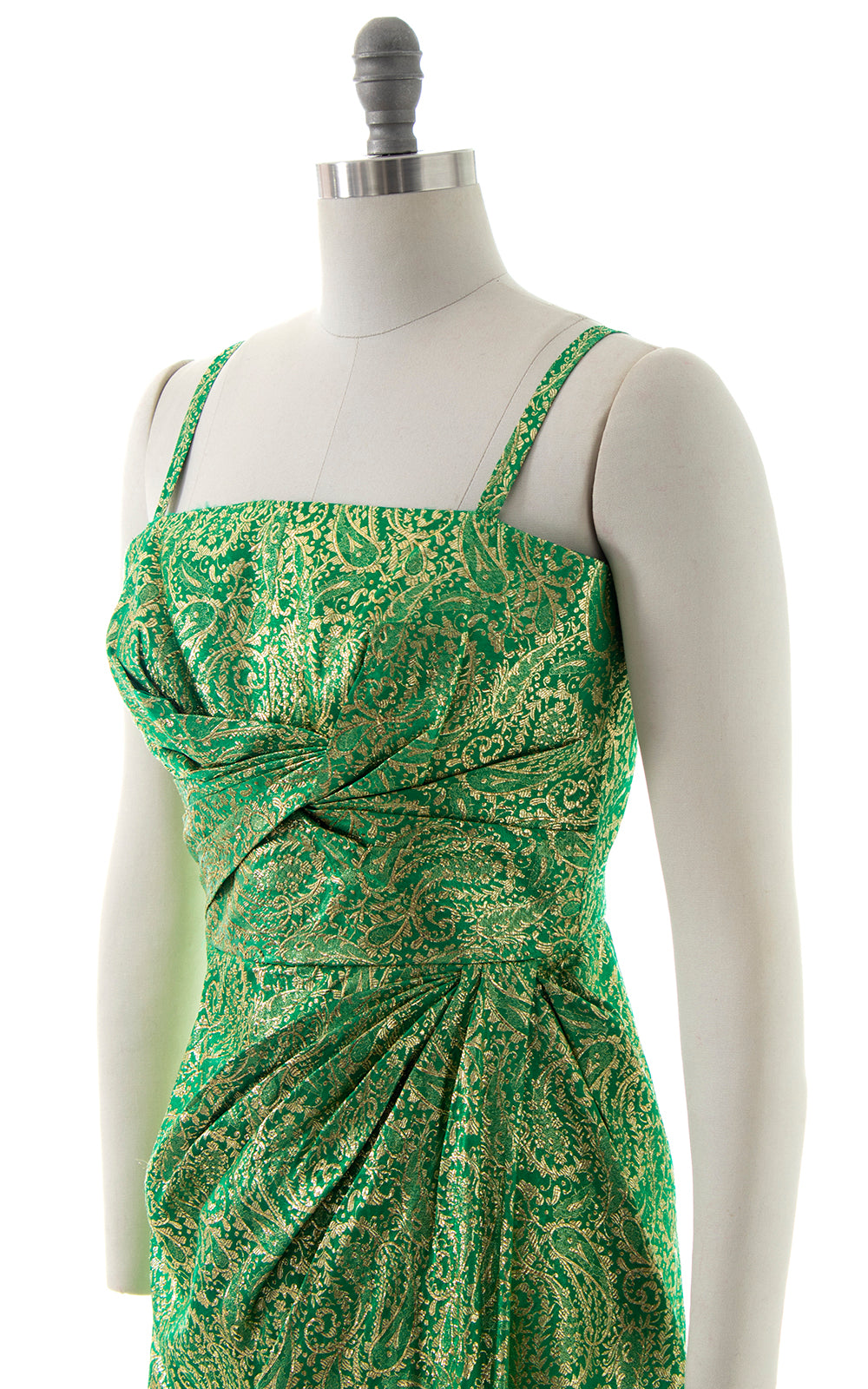 1950s 1960s DOROTHY OHARA Metallic Sarong Dress | medium