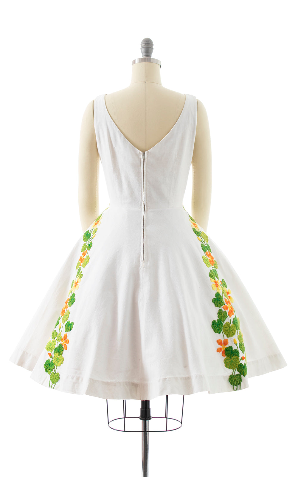 1970s Floral Embroidered Sundress | small