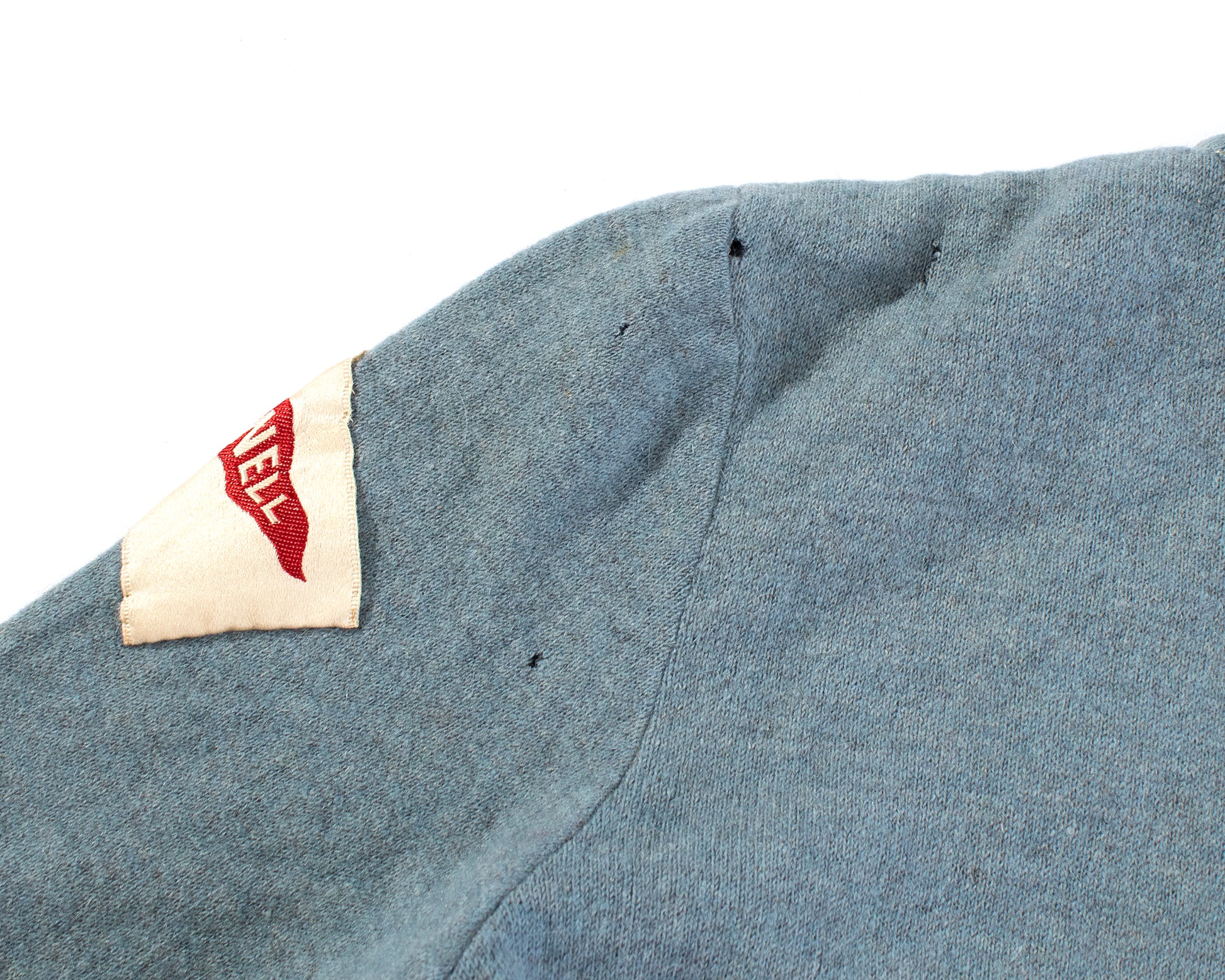 Vintage 40s 1940s Collegiate Novelty Print Appliqué Wool Blue Cardigan Birthday Life Vintage