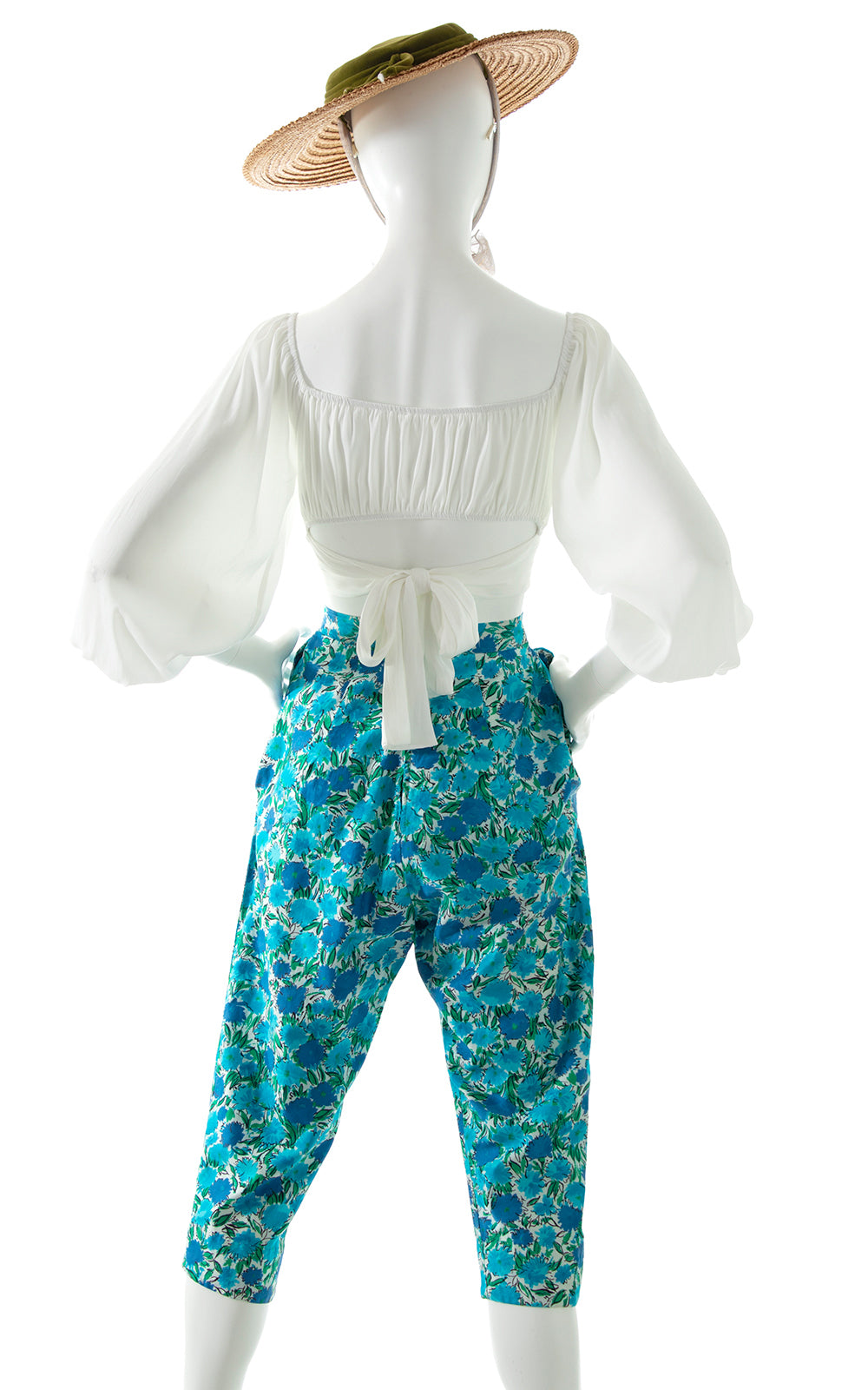 1950s Floral Cotton Capris with Pockets BirthdayLifeVintage