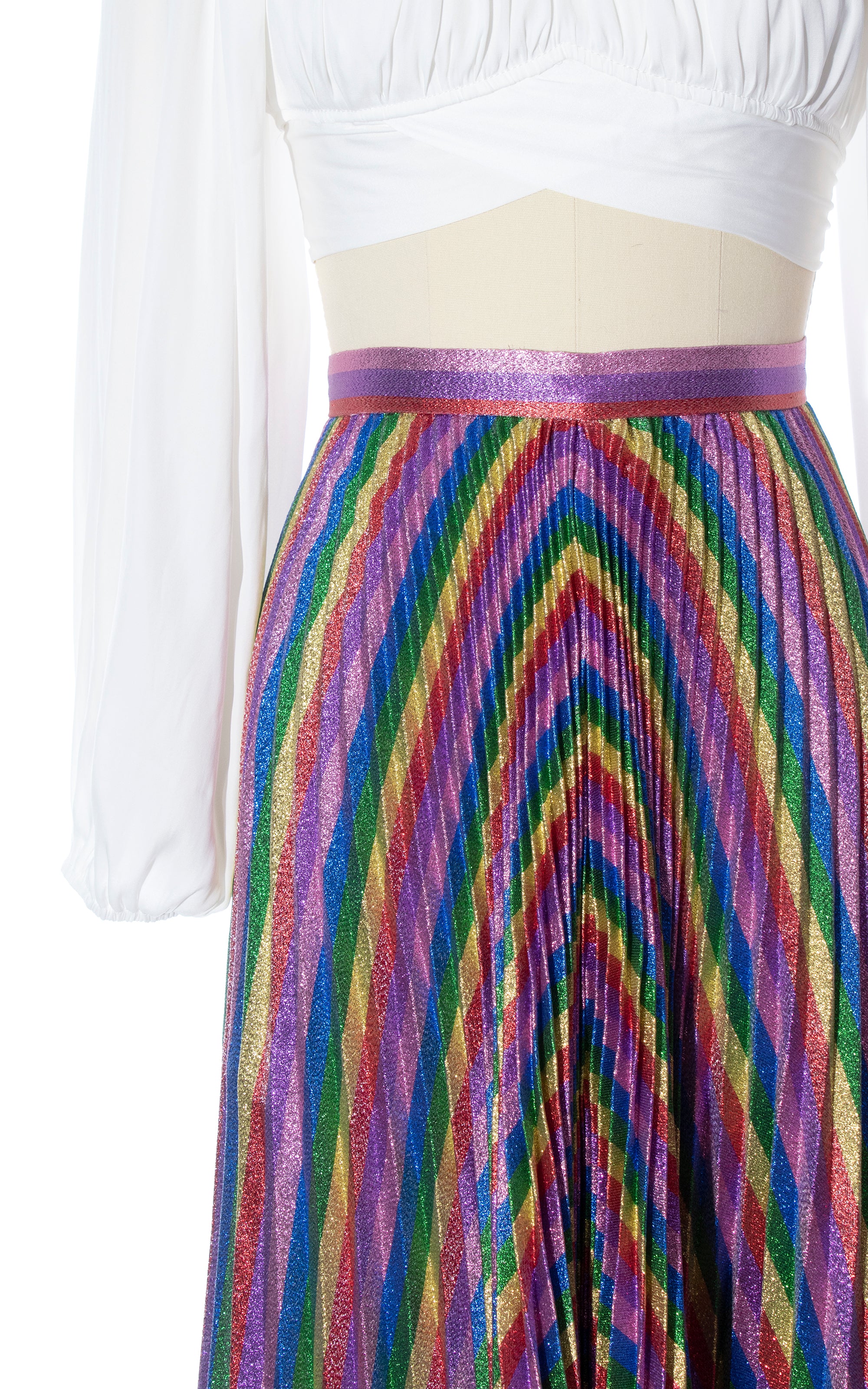 Pleated metallic rainbow skirt best sale