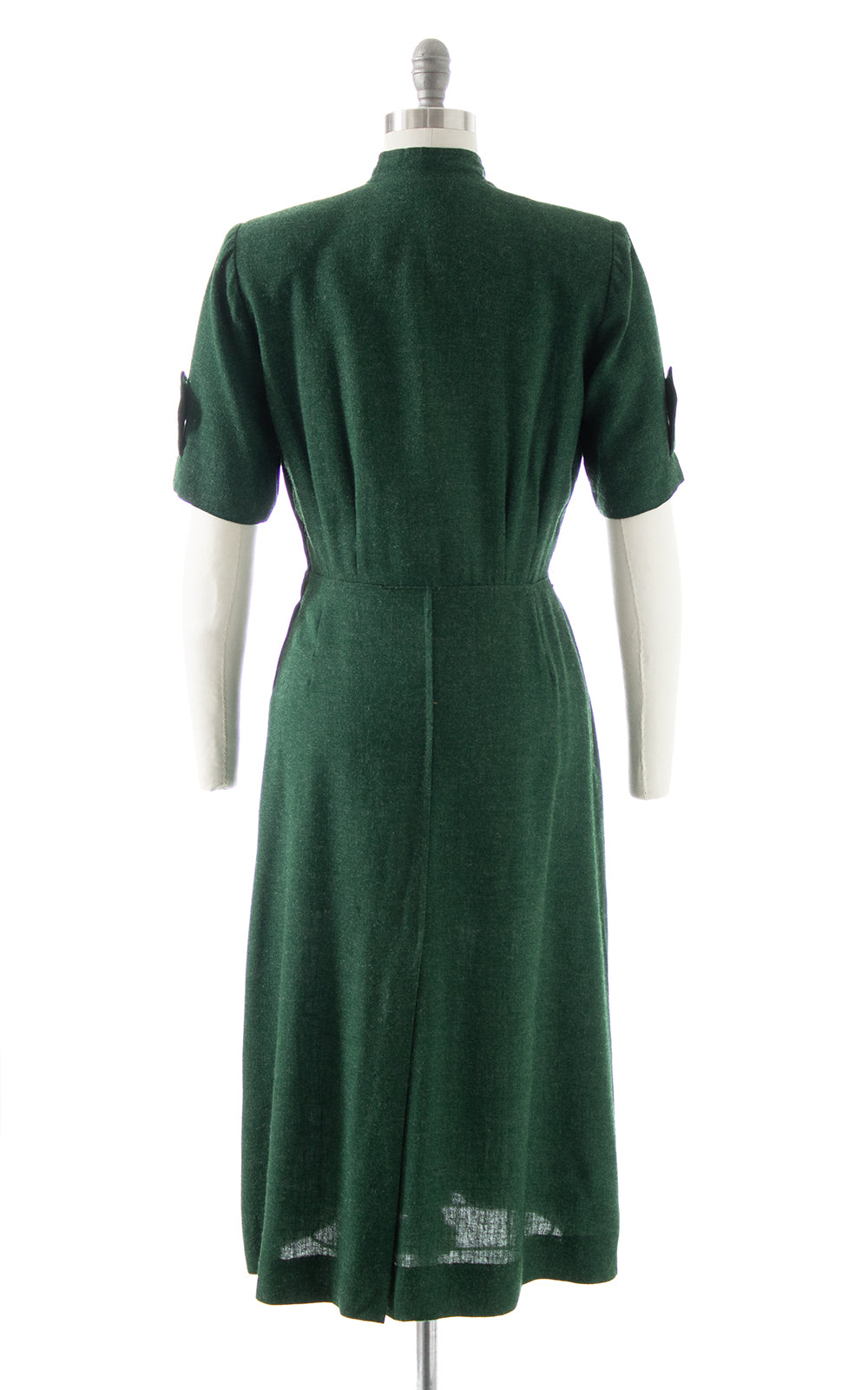 1940s Forest Green Wool Sheath Dress | medium