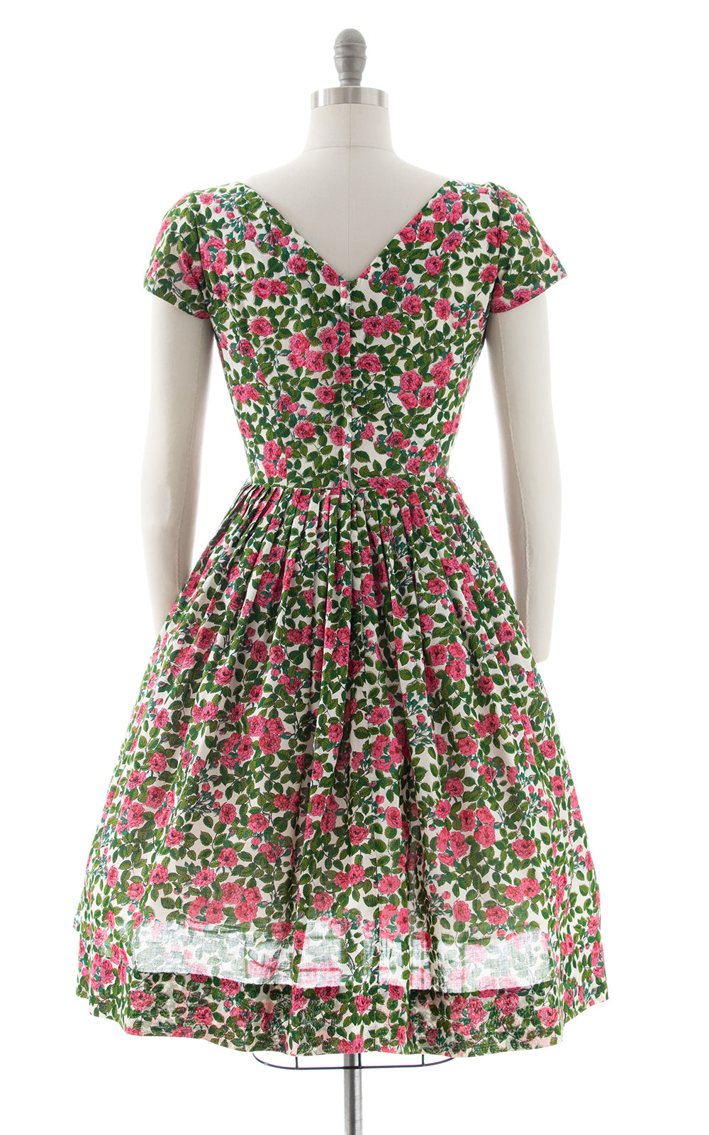 1950s Floral Keyhole Cotton Dress | small