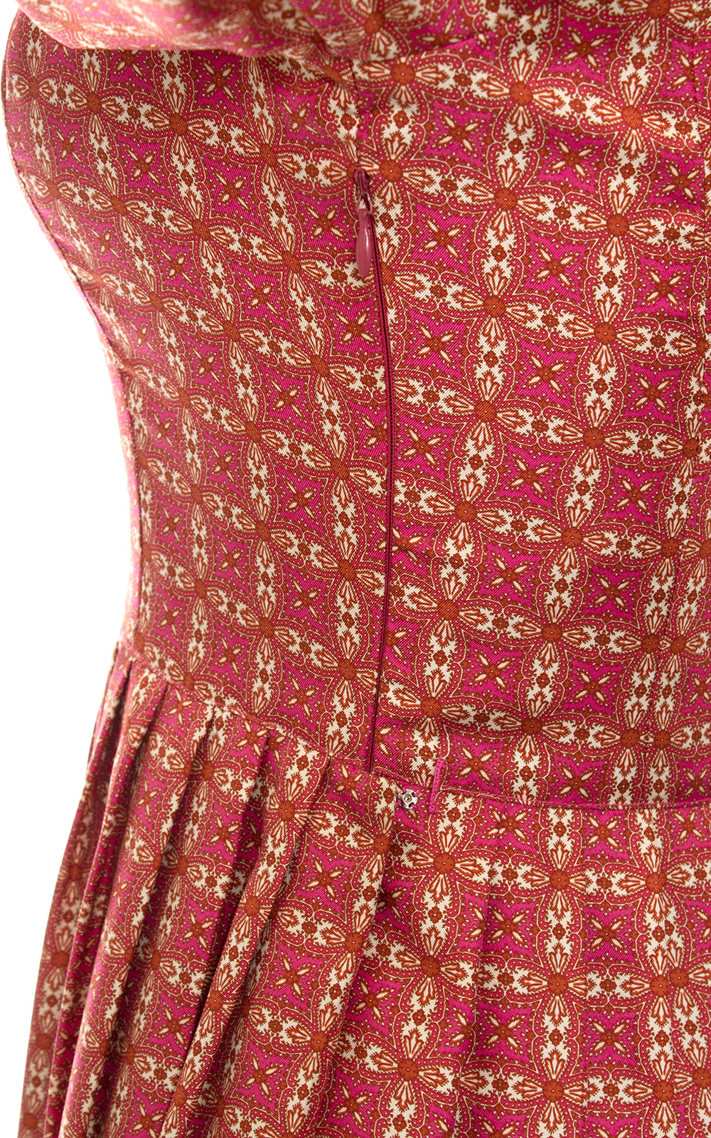 Modern 1950s Style ANN TAYLOR Silk Geometric Shirtwaist Dress | large