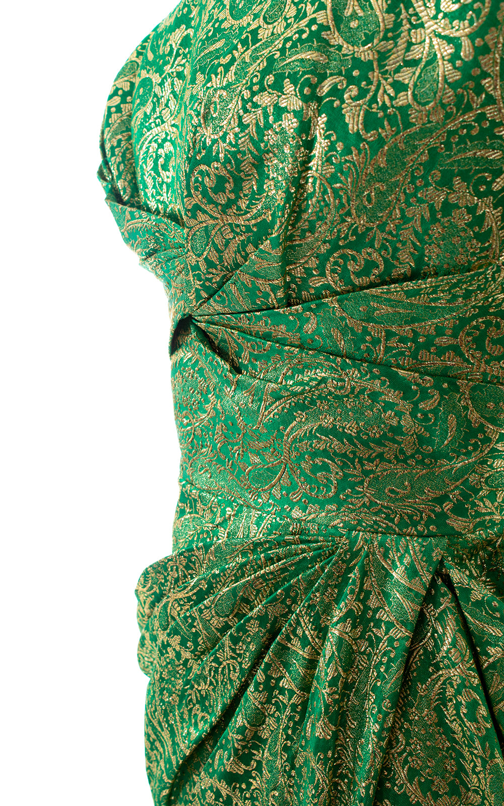 1950s 1960s DOROTHY OHARA Metallic Sarong Dress | medium