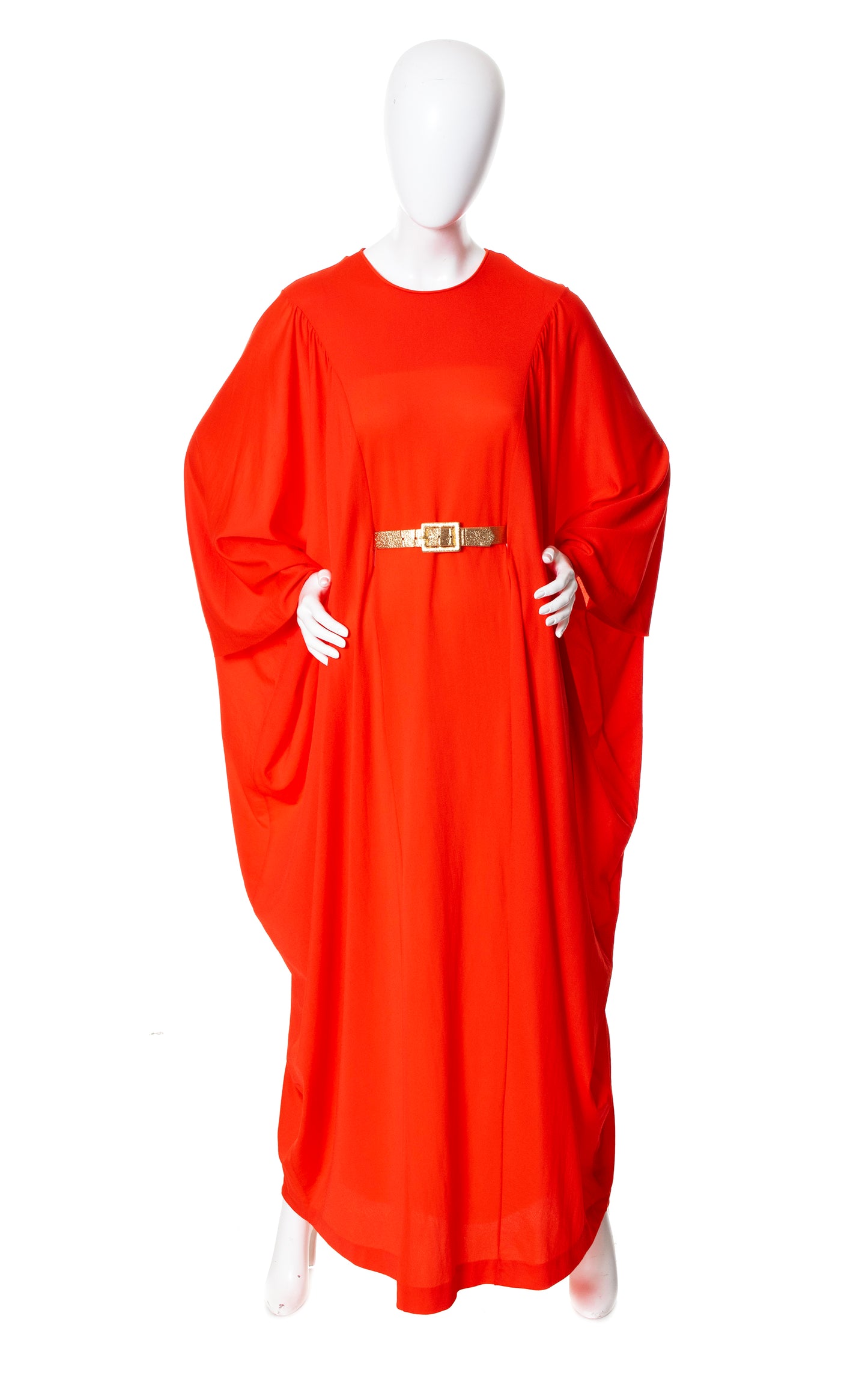 Vintage 70s 1970s Red Batwing Kaftan Maxi Dress BirthdayLifeVintage