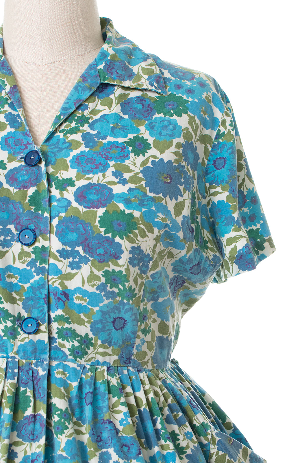 1950s Mode O'Day Floral Cotton Shirtwaist Dress