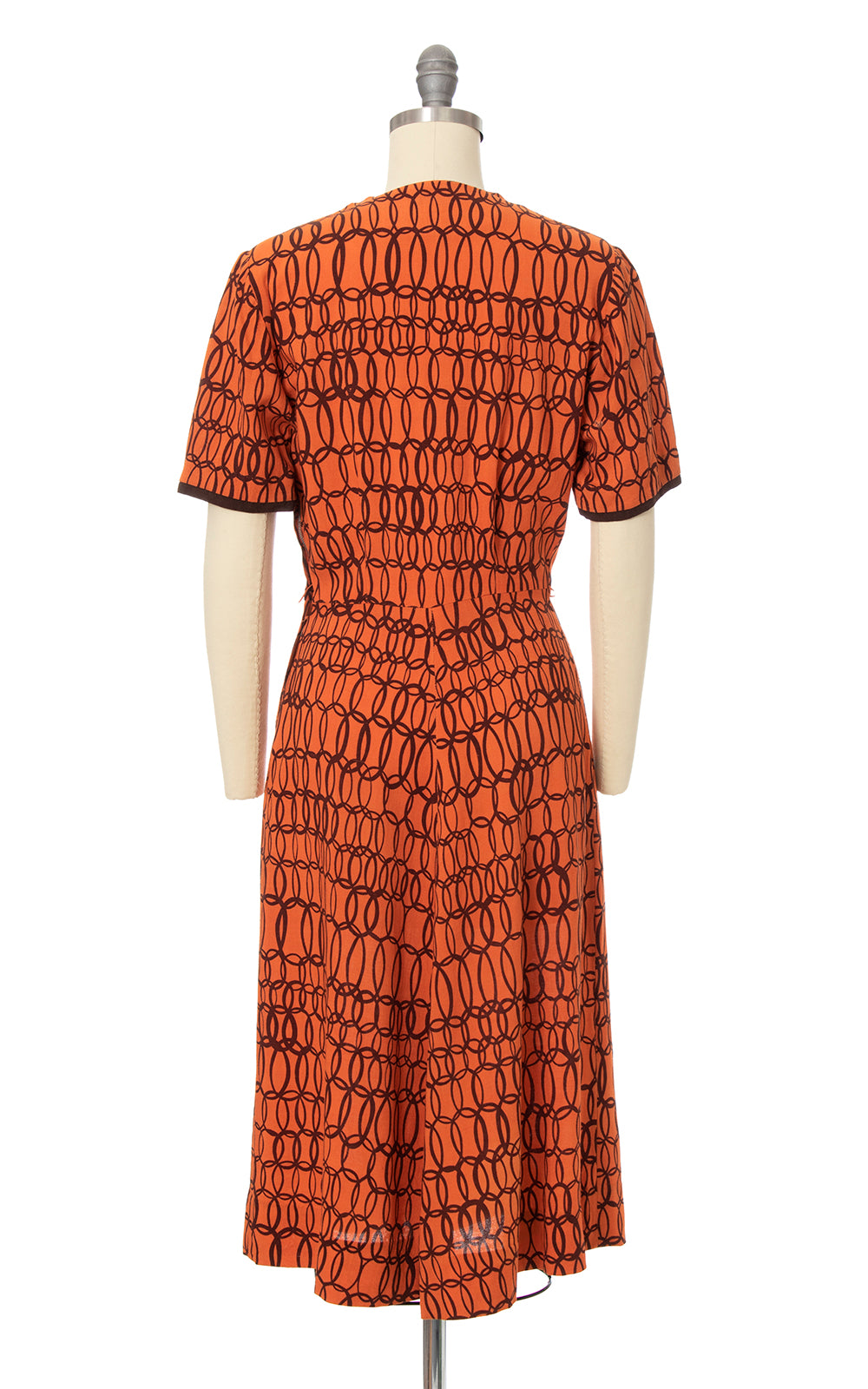 1940s Loopty Loop Linen Shirtwaist Dress | small