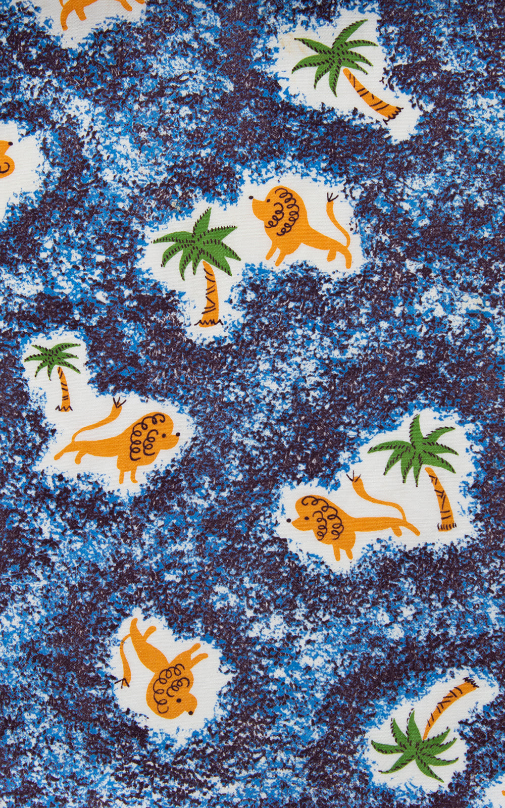 1950s Lions & Palm Trees Novelty Print Skirt | small