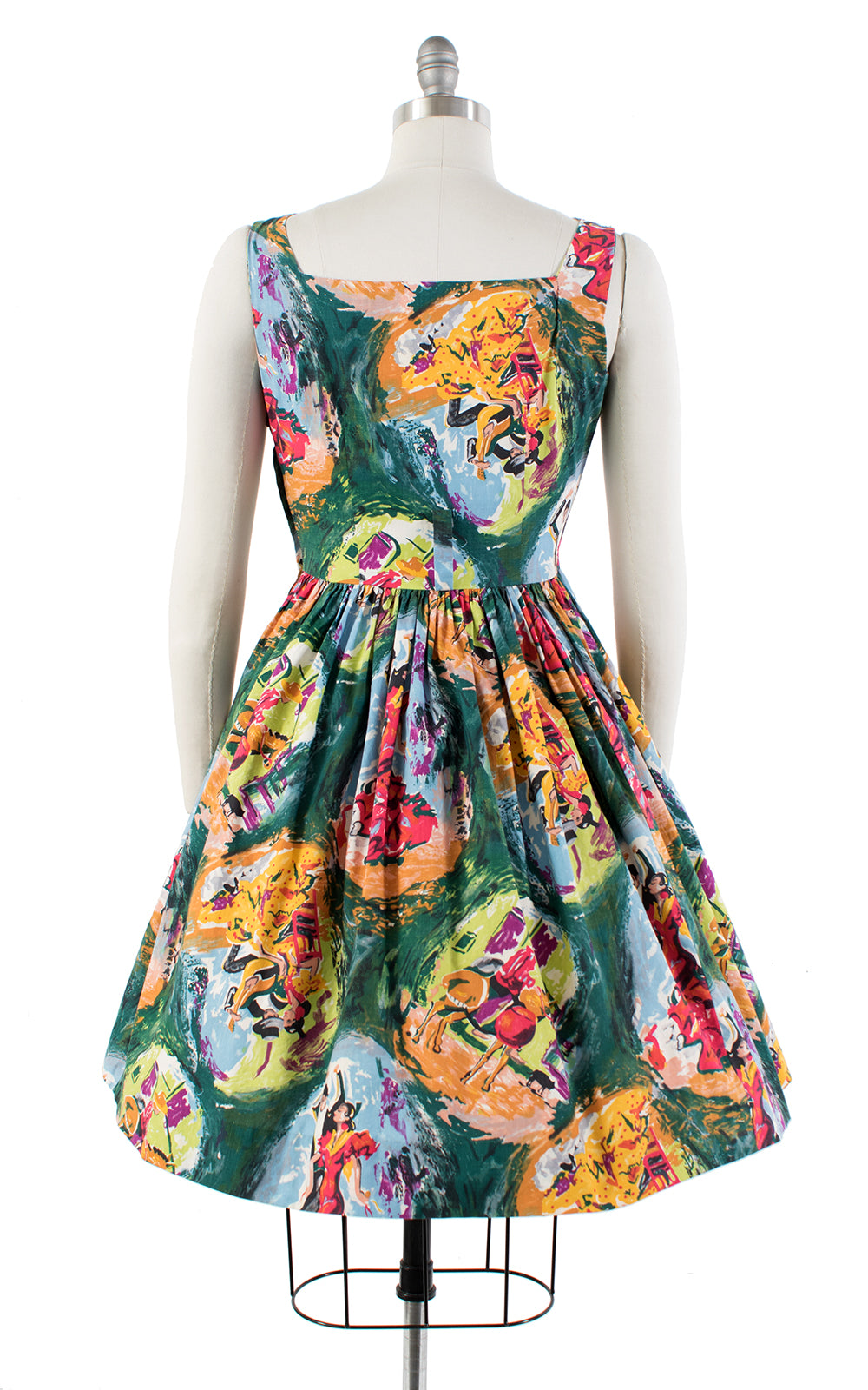 1950s Spanish Flamenco Novelty Print Sundress | small