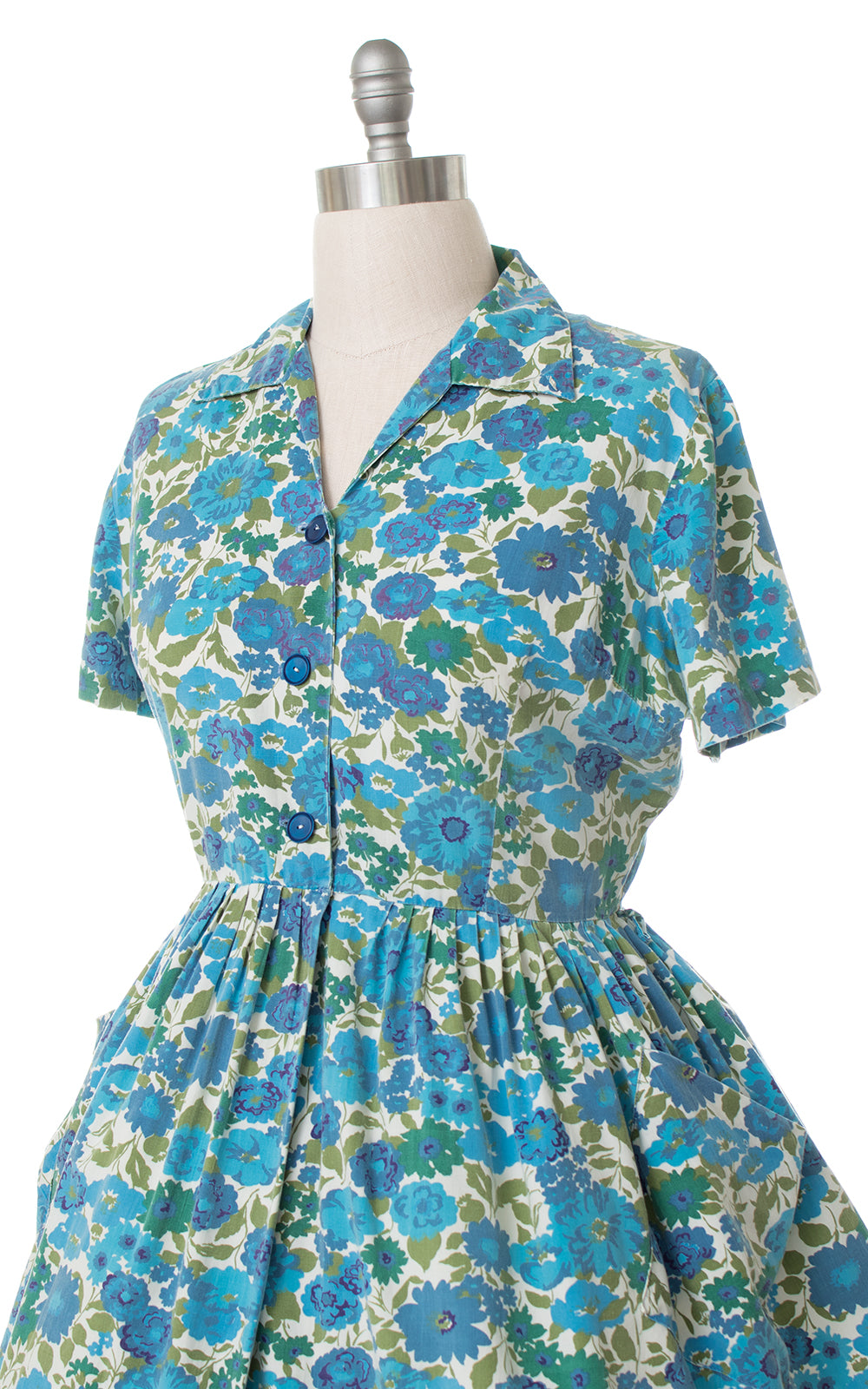 1950s Mode O'Day Floral Cotton Shirtwaist Dress