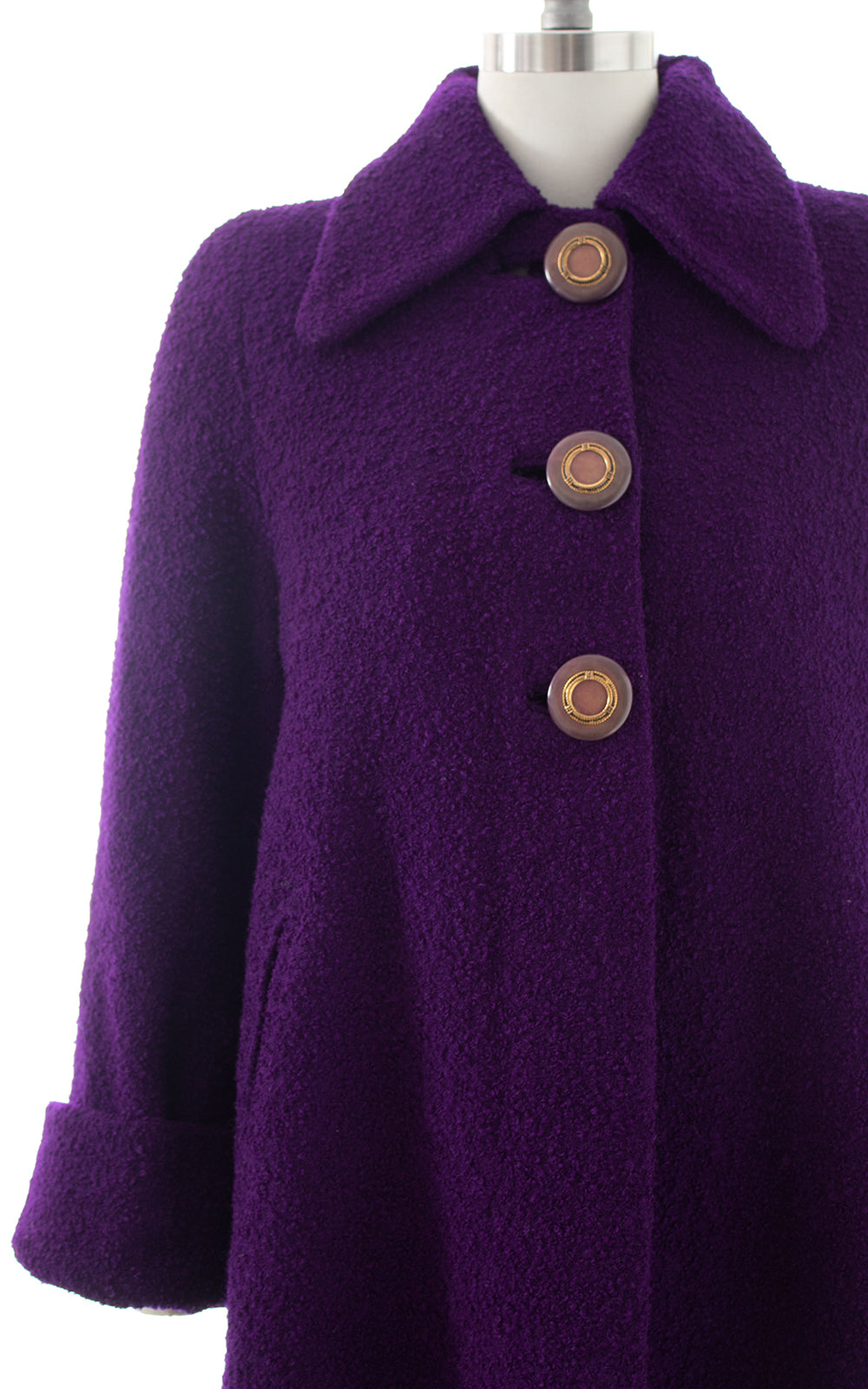 1940s Royal Purple Wool Swing Coat | medium/large