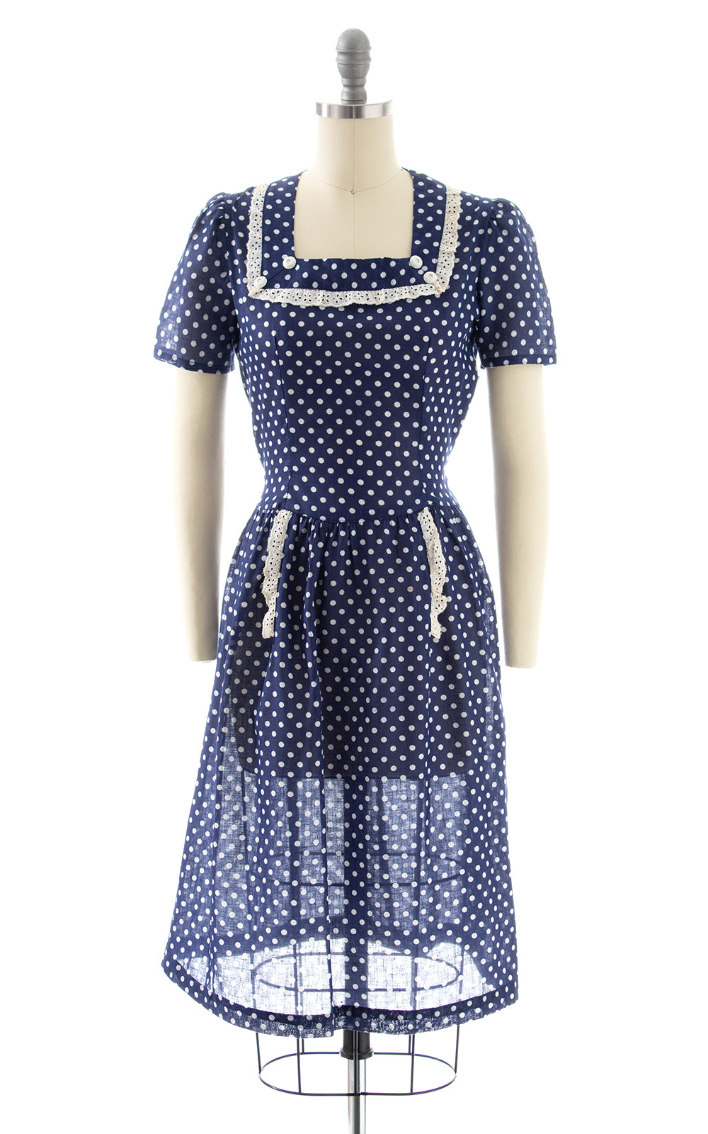 1930s Polka Dot Cotton Dress | small