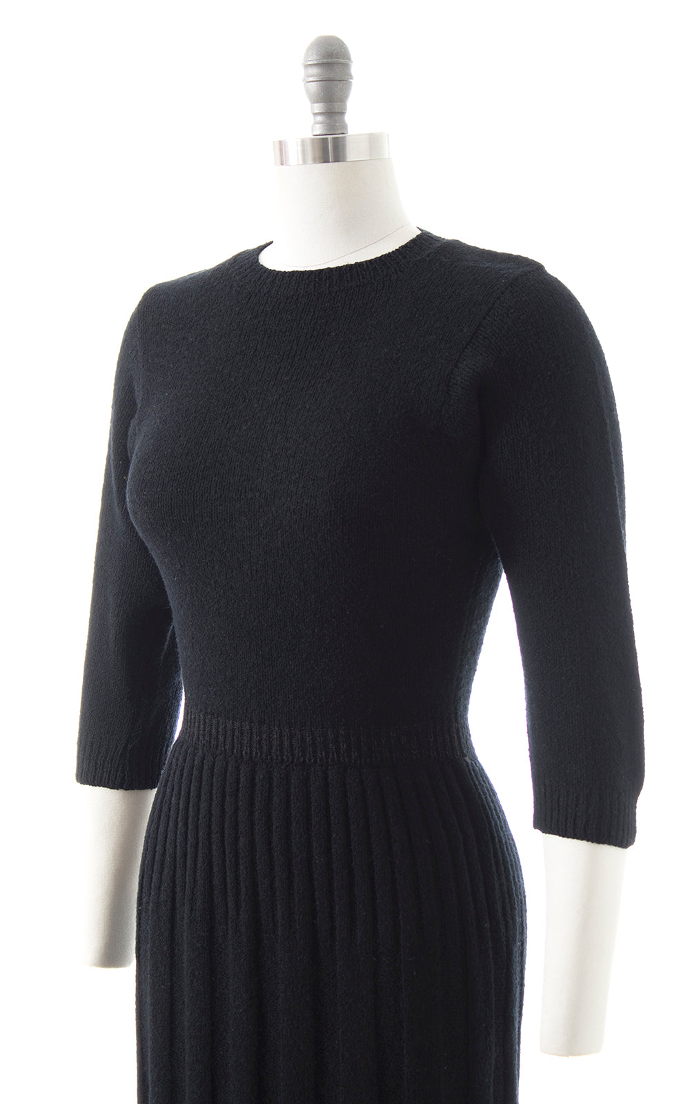 BLV x DEANNA || 1940s 1950s Black Knit Wool Sweater Dress | x-small/small