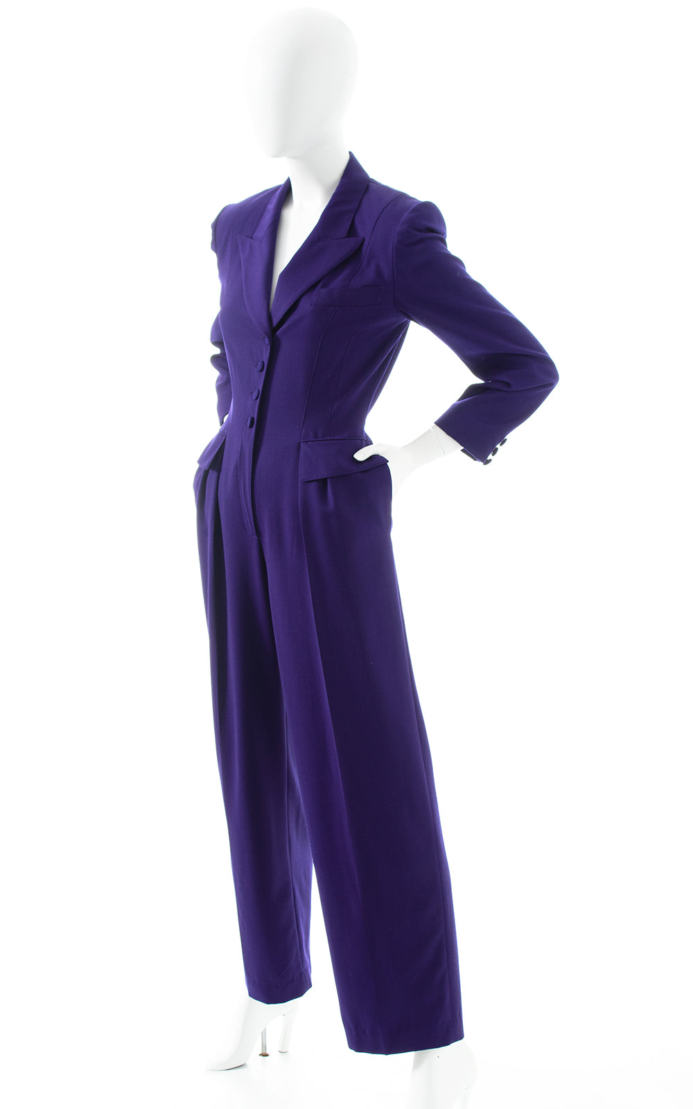 1980s ESCADA Wool Tuxedo Jumpsuit | small