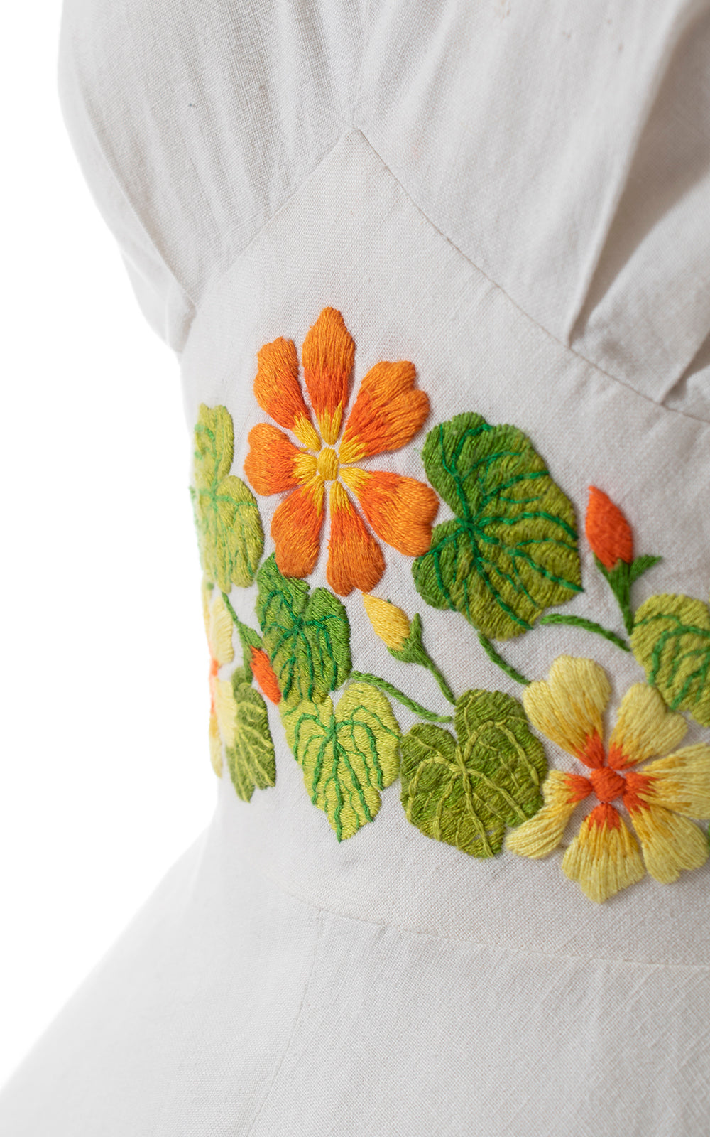 1970s Floral Embroidered Sundress | small