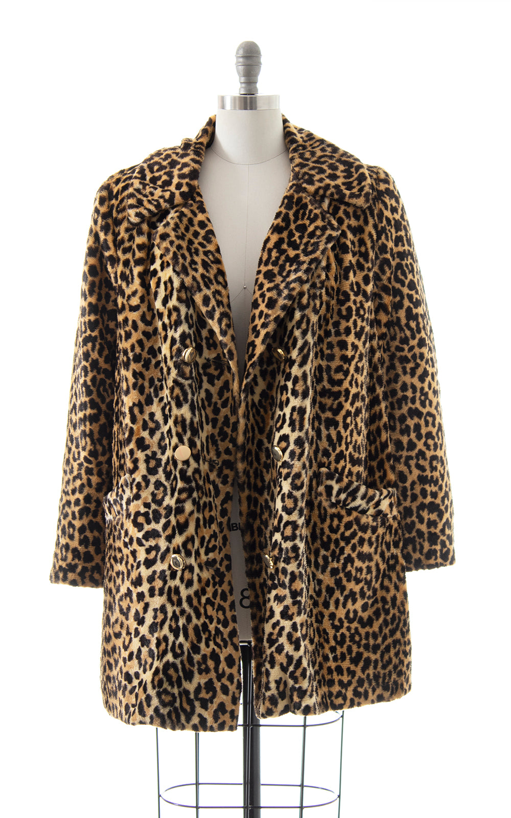 1960s 1970s Leopard Print Faux Fur Coat with Quilted Lining ...