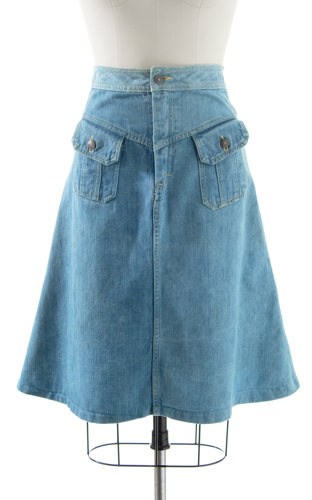1970s Denim Skirt with Pockets | medium