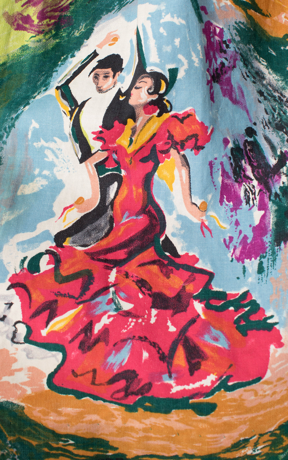 1950s Spanish Flamenco Novelty Print Sundress | small