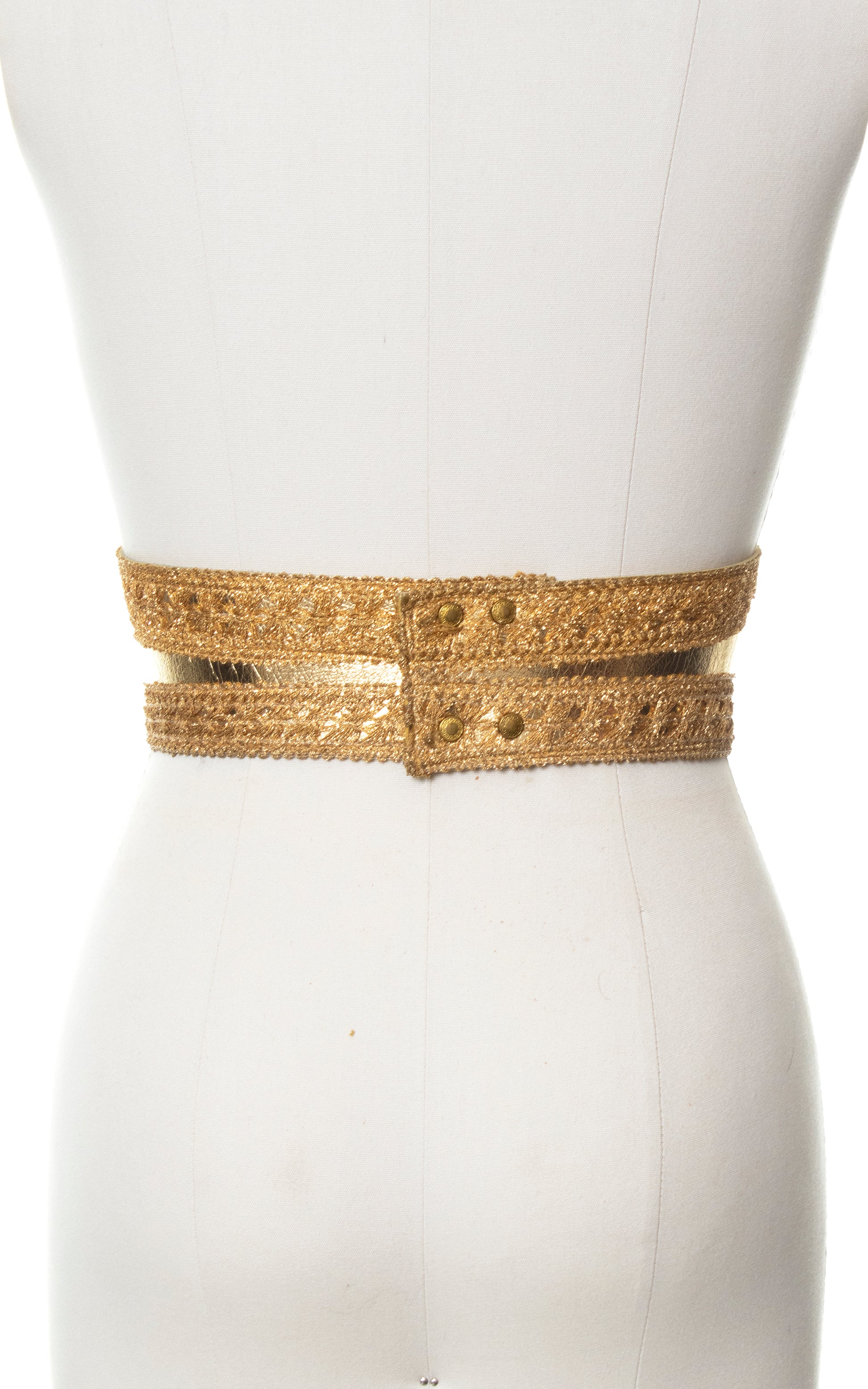 Vintage 60s 70s 1960s 1970s Gold Cinch Belt with Coin Charms Birthday Life Vintage