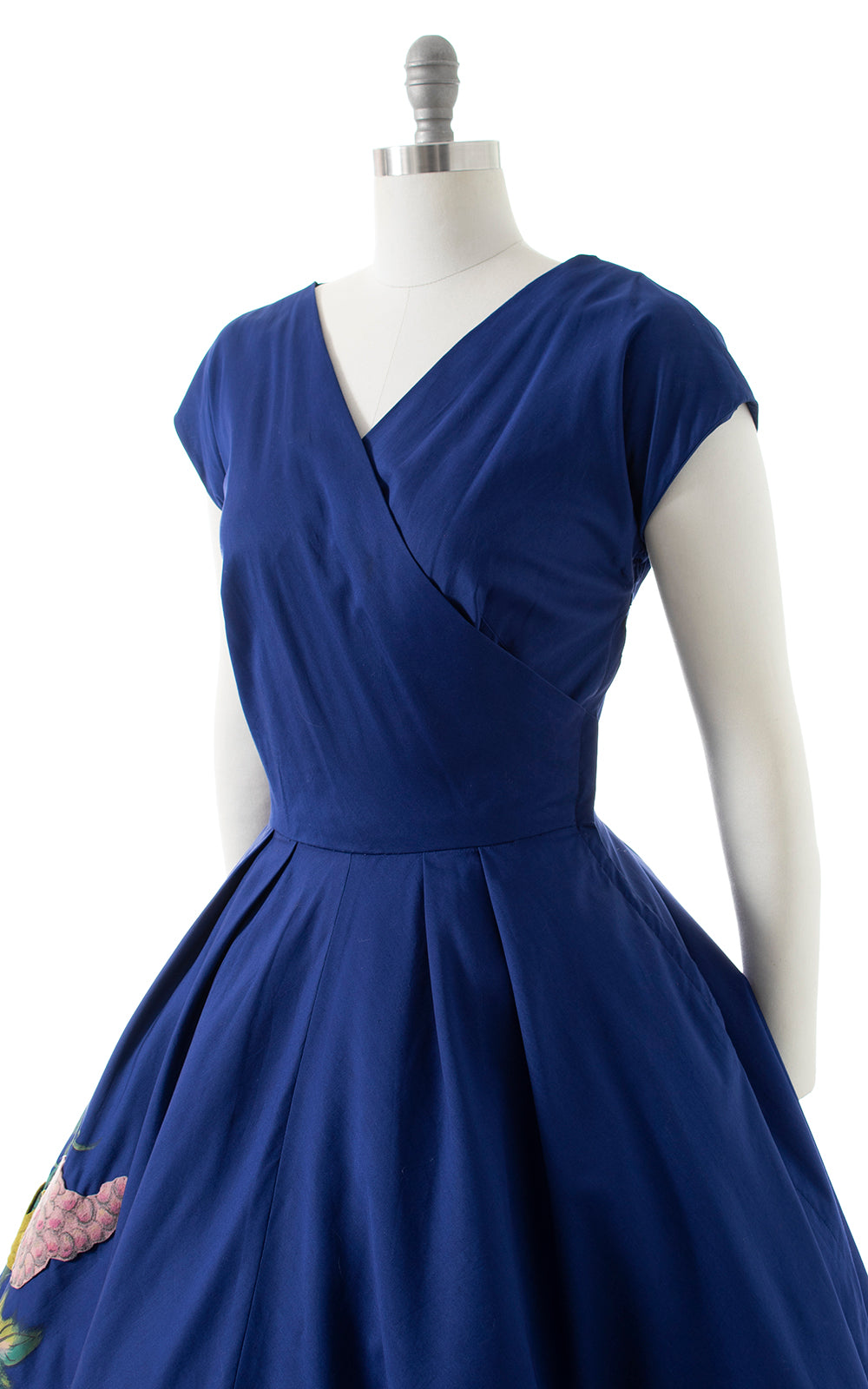 1950s SALAZAR Signed Hand-Painted Grape Appliqué Dress | medium