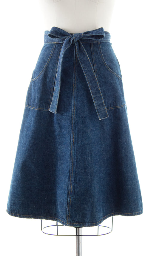 1970s Denim Wrap Skirt | small/medium