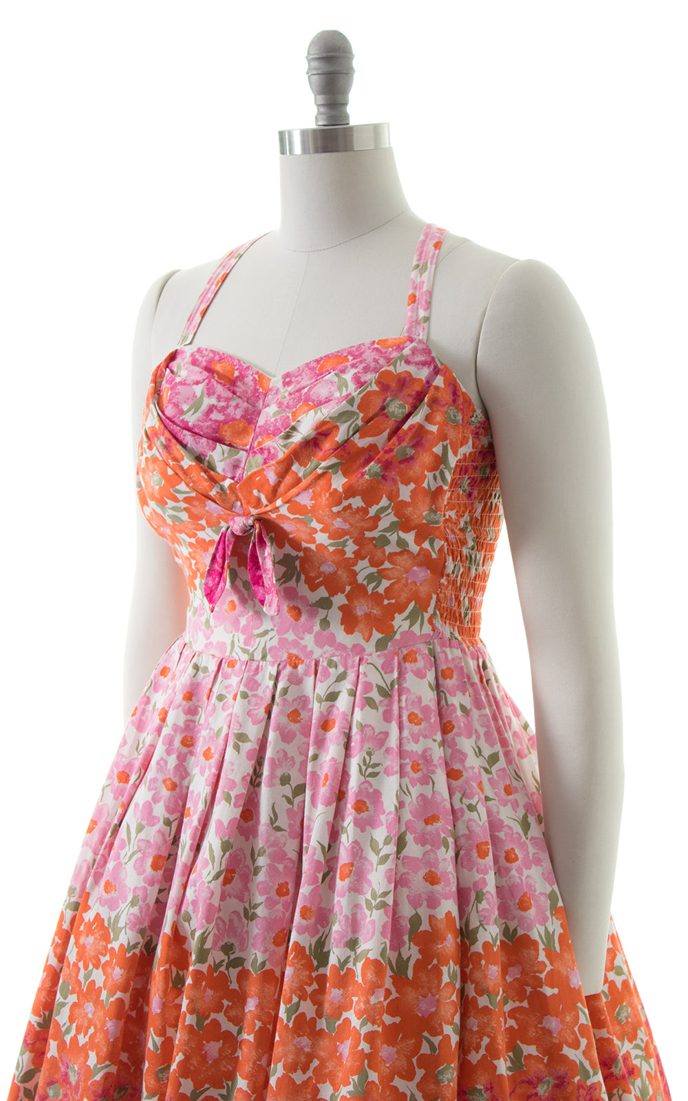 1950s Cole of California Floral Smocked Sundress