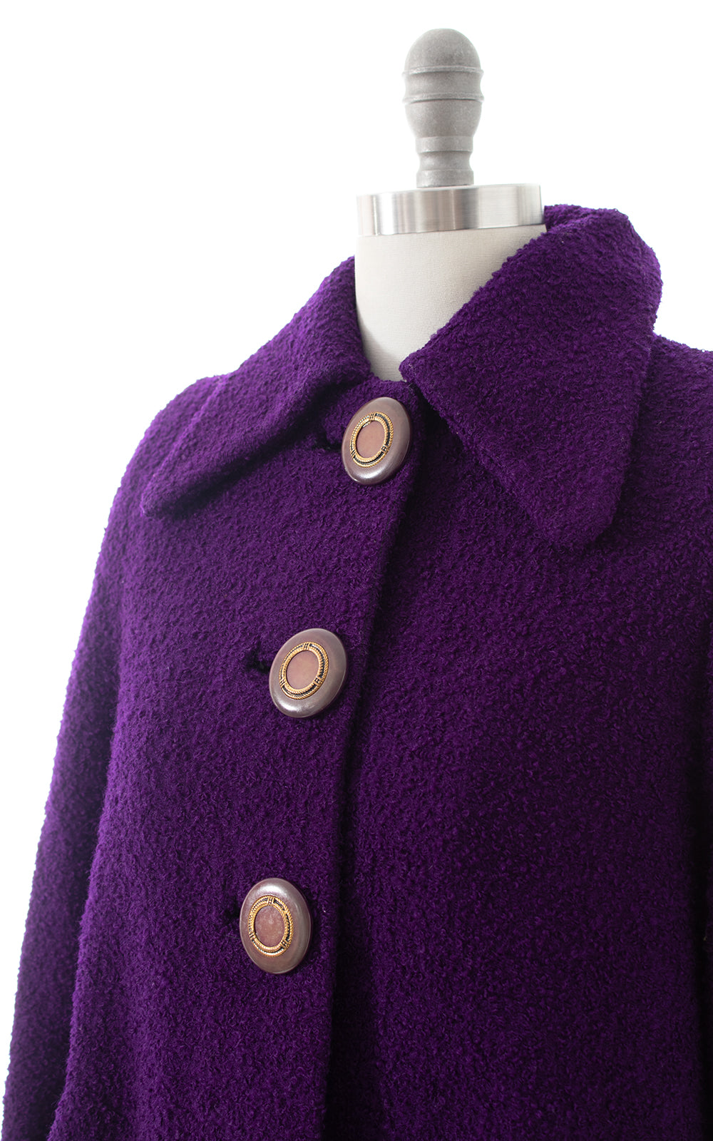 1940s Royal Purple Wool Swing Coat | medium/large