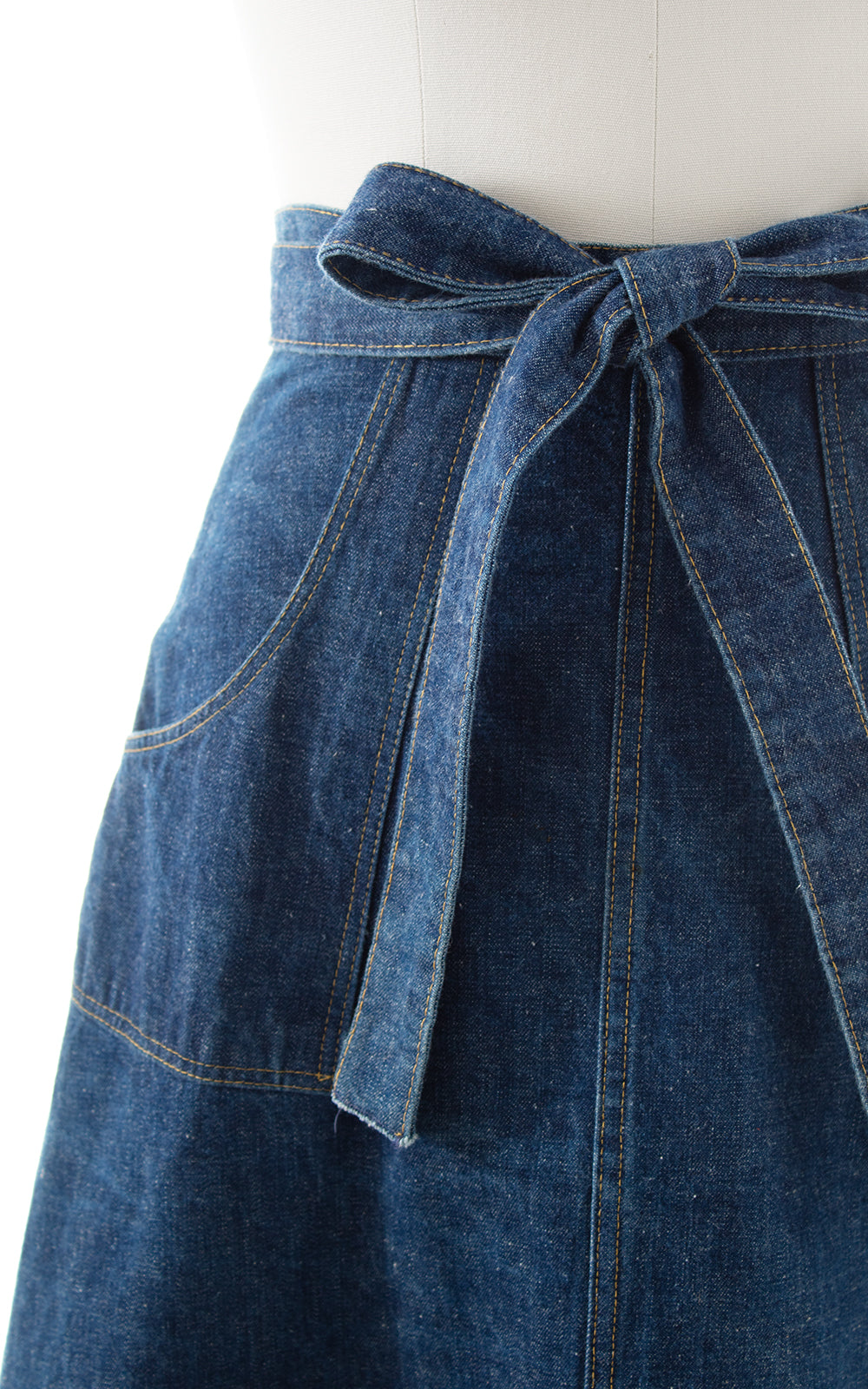 1970s Denim Wrap Skirt | small/medium