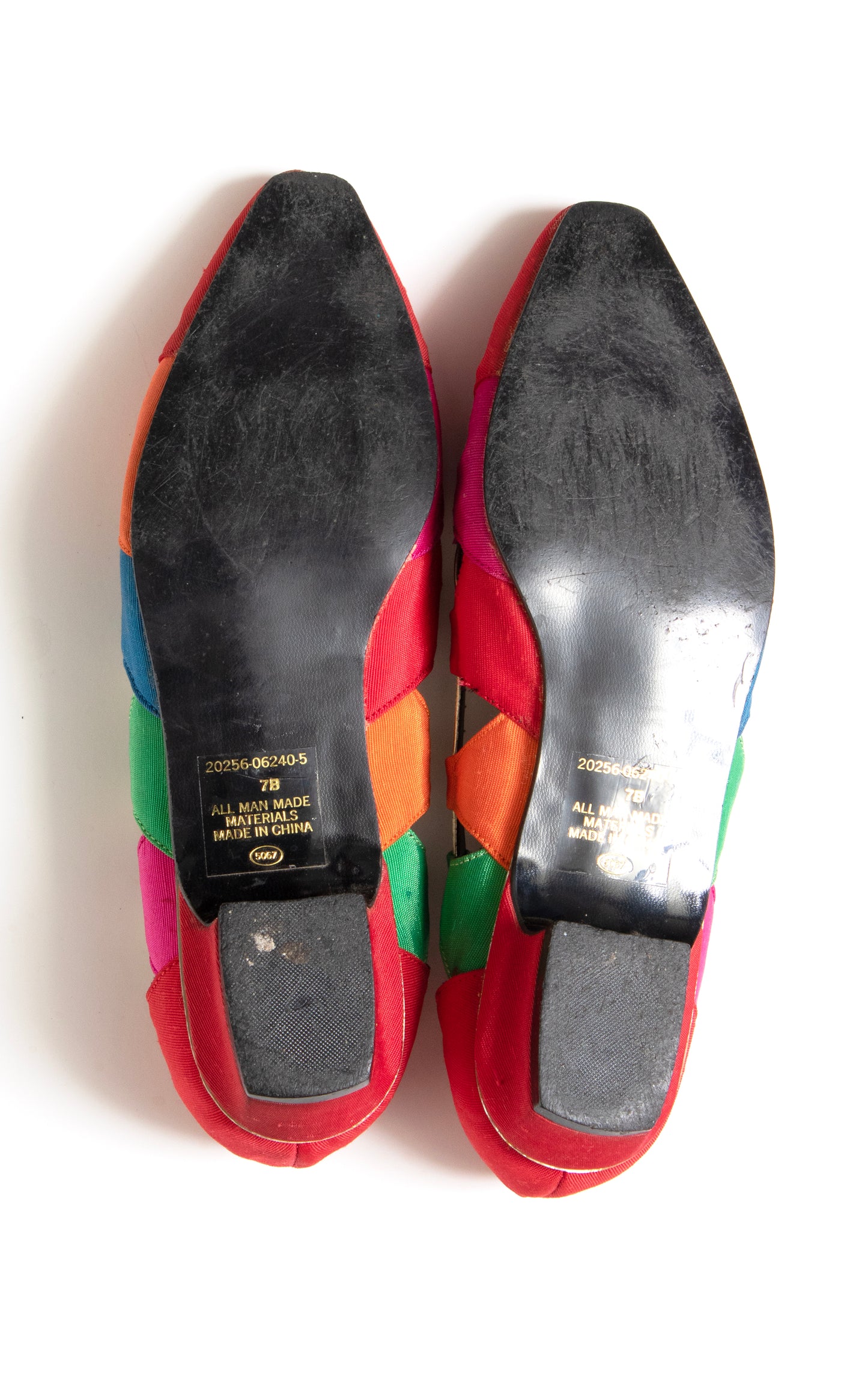 1980s Rainbow Cutout Heels | size US 7