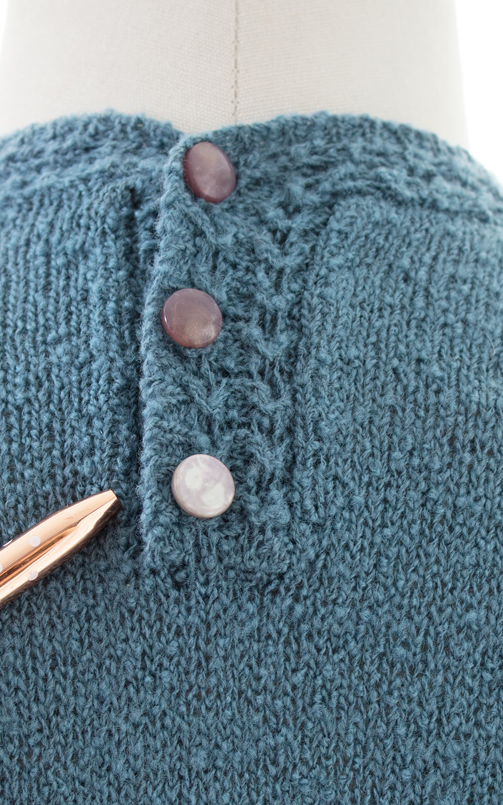 1950s Lass o' Scotland Knit Wool Chenille Sweater Dress