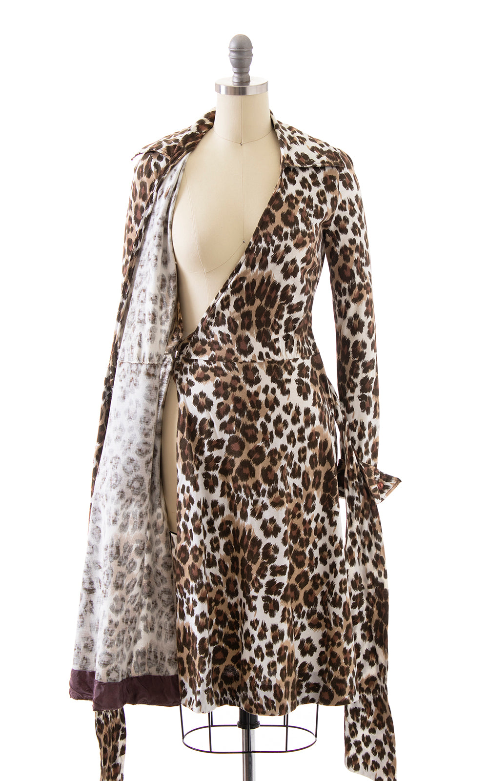 1970s DIANE VON FURSTENBERG Leopard Jersey Wrap Dress | x-small/small
