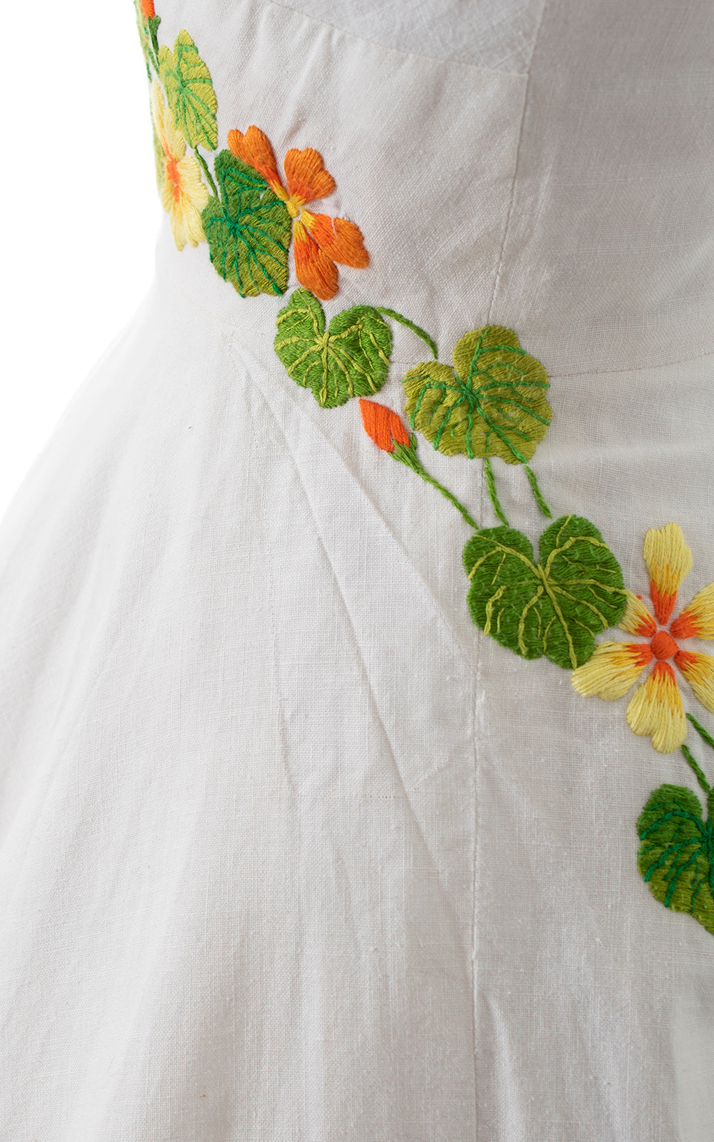 1970s Floral Embroidered Sundress | small