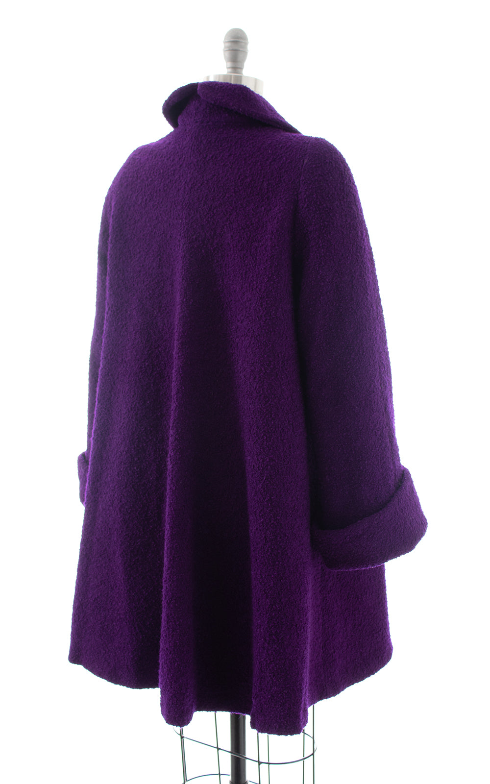 1940s Royal Purple Wool Swing Coat | medium/large
