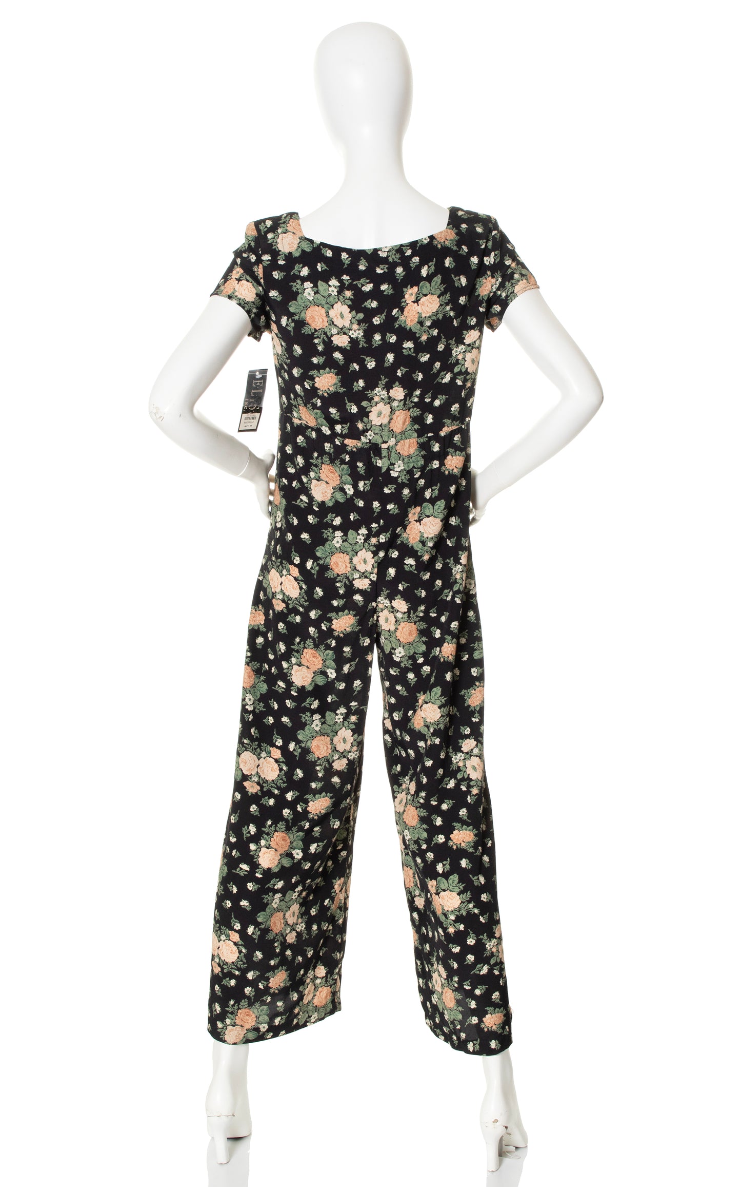 1990s DEADSTOCK Floral Rayon Jumpsuit | small