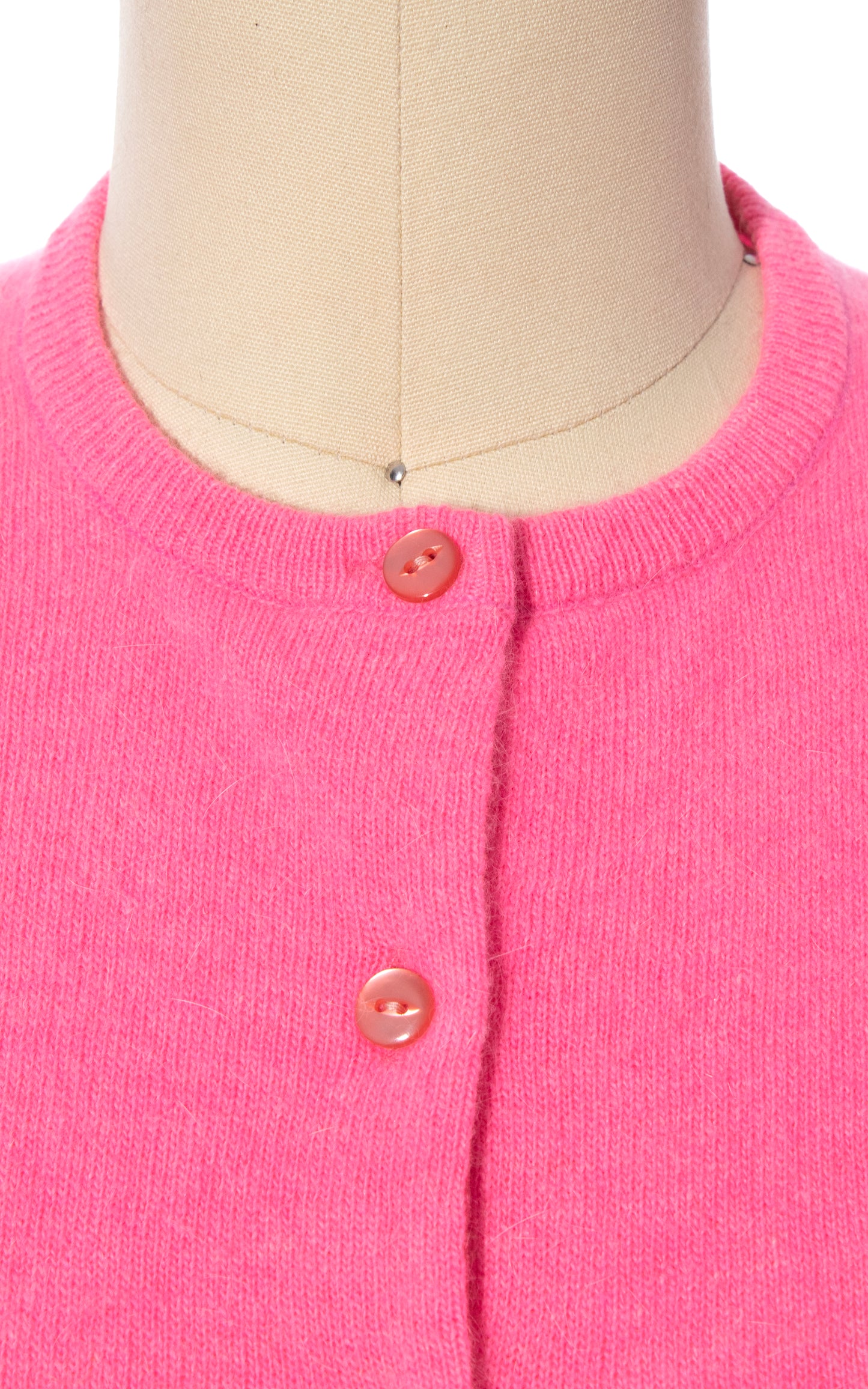 Vintage 60s 1960s Hot Pink Angora Blend Knit Cardigan BirthdayLifeVintage