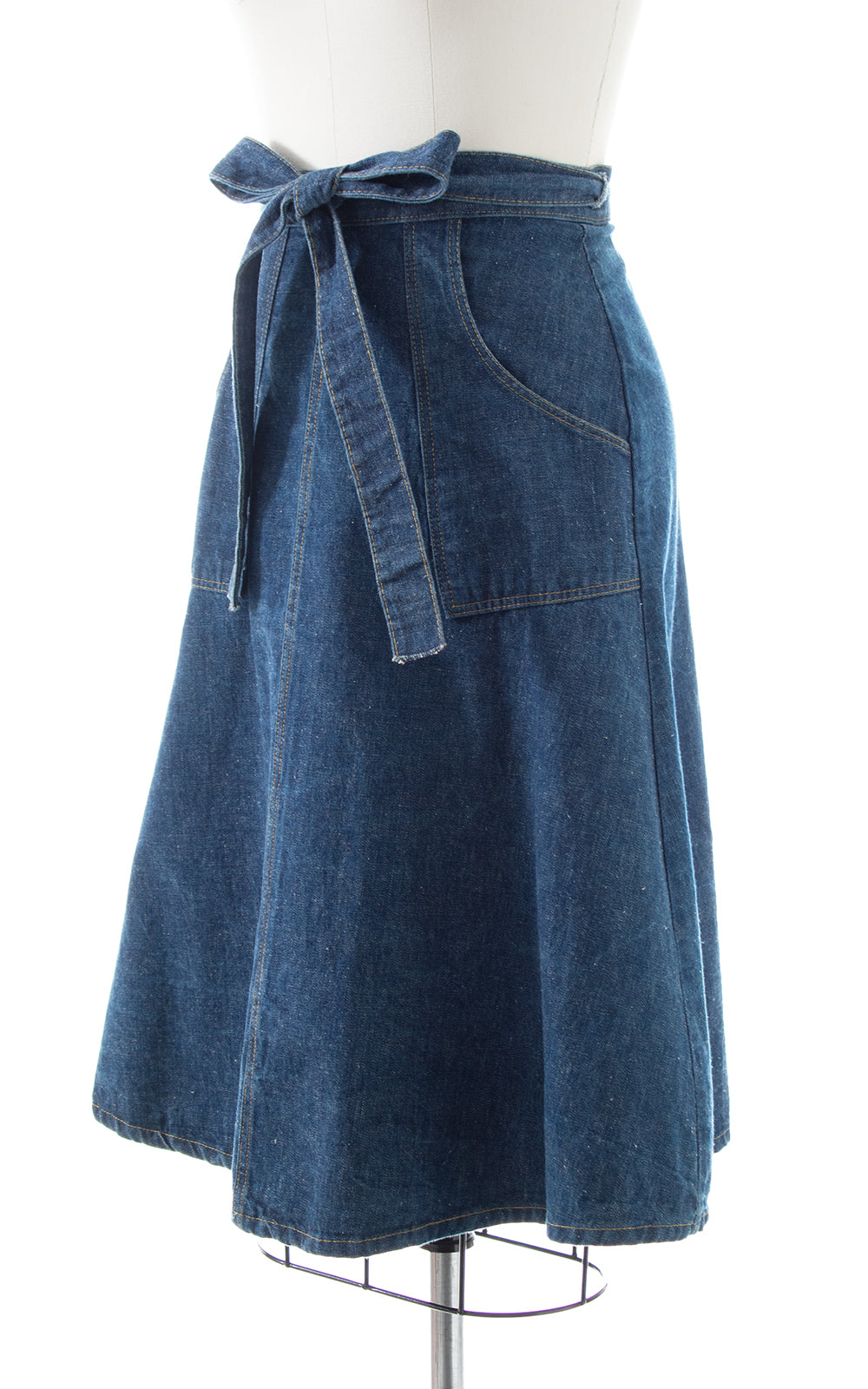 1970s Denim Wrap Skirt | small/medium